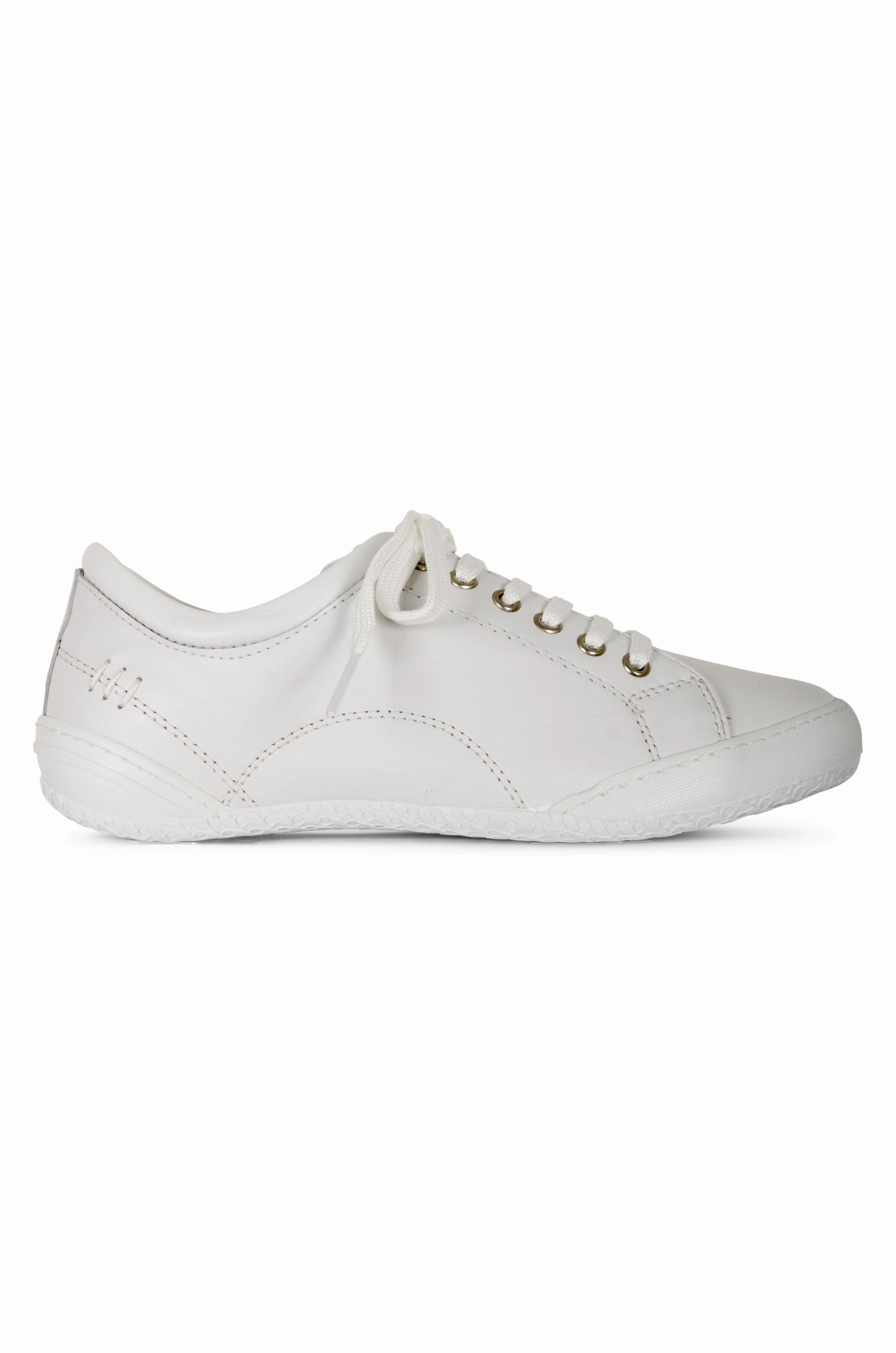 Ventilated Panels Orthotic friendly Leather Sneaker | WHITE | CARRICK AB