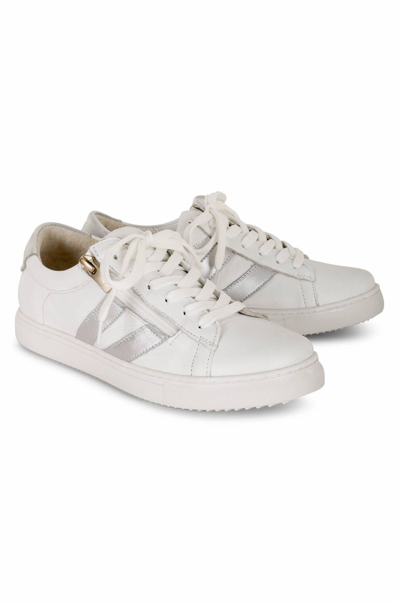 Orthotic friendly Sneaker | WHITE/SILVER | ULTIMATE B1 Mid Top Style