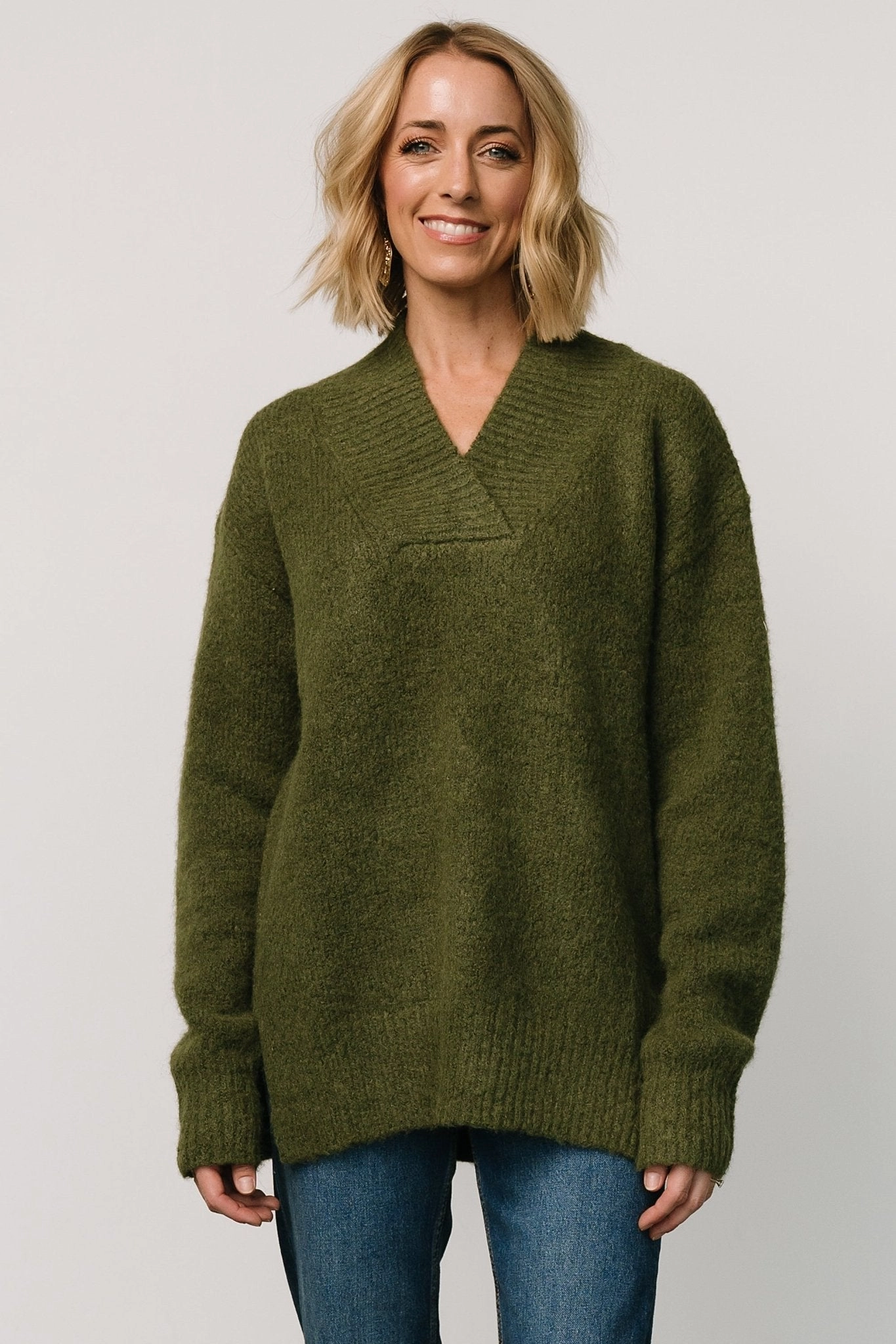 Calgary Oversized Sweater | Olive Minimalist Wear