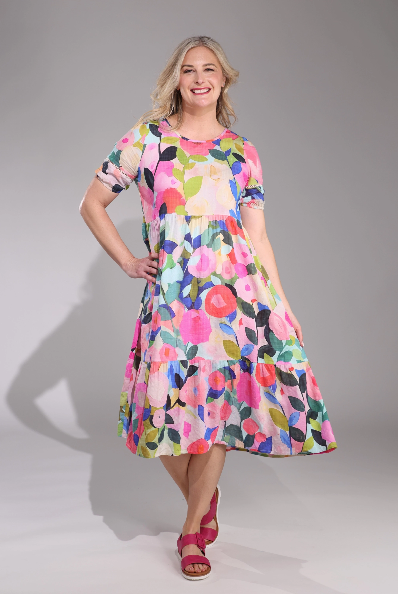 Relaxed Style Wear Tailored Cut Dress | MULTI GARDEN | 6532C1