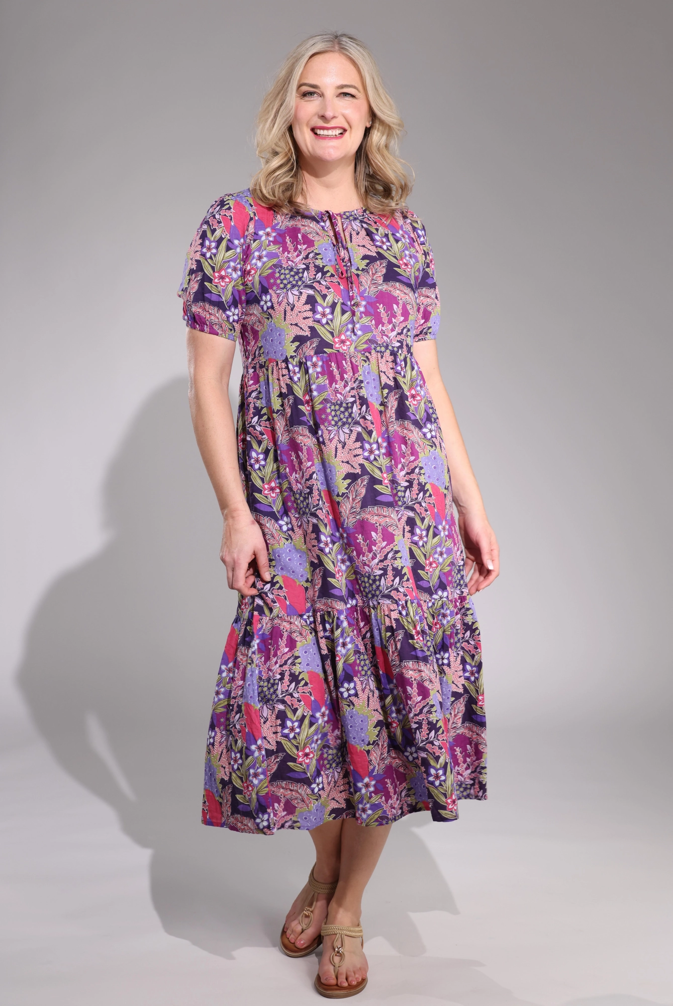 Midi Summer Dress | Purple Tropics | 6537C1 Classic Move