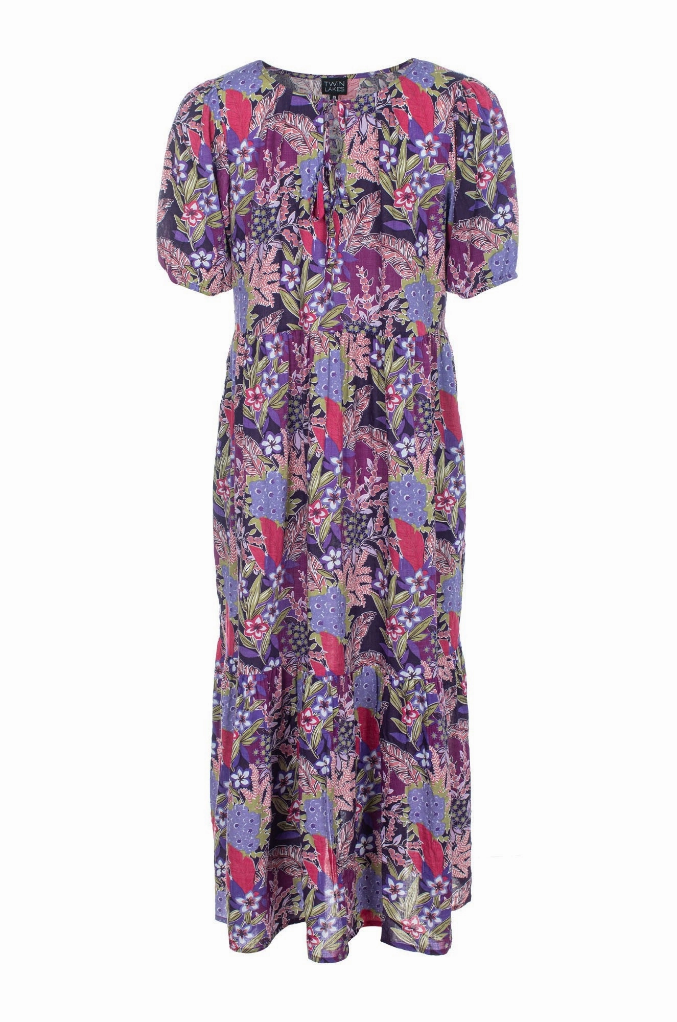Professional Look Charming Comfort Midi Summer Dress | Purple Tropics | 6537C1