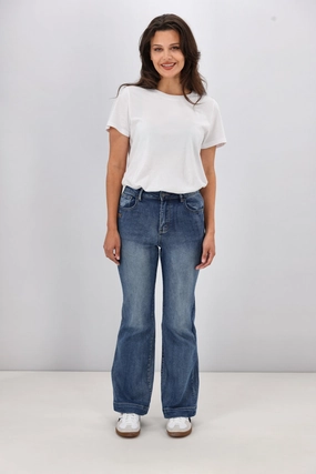 Shine On Label Braxton Flare Jean Indigo Trendy Layer