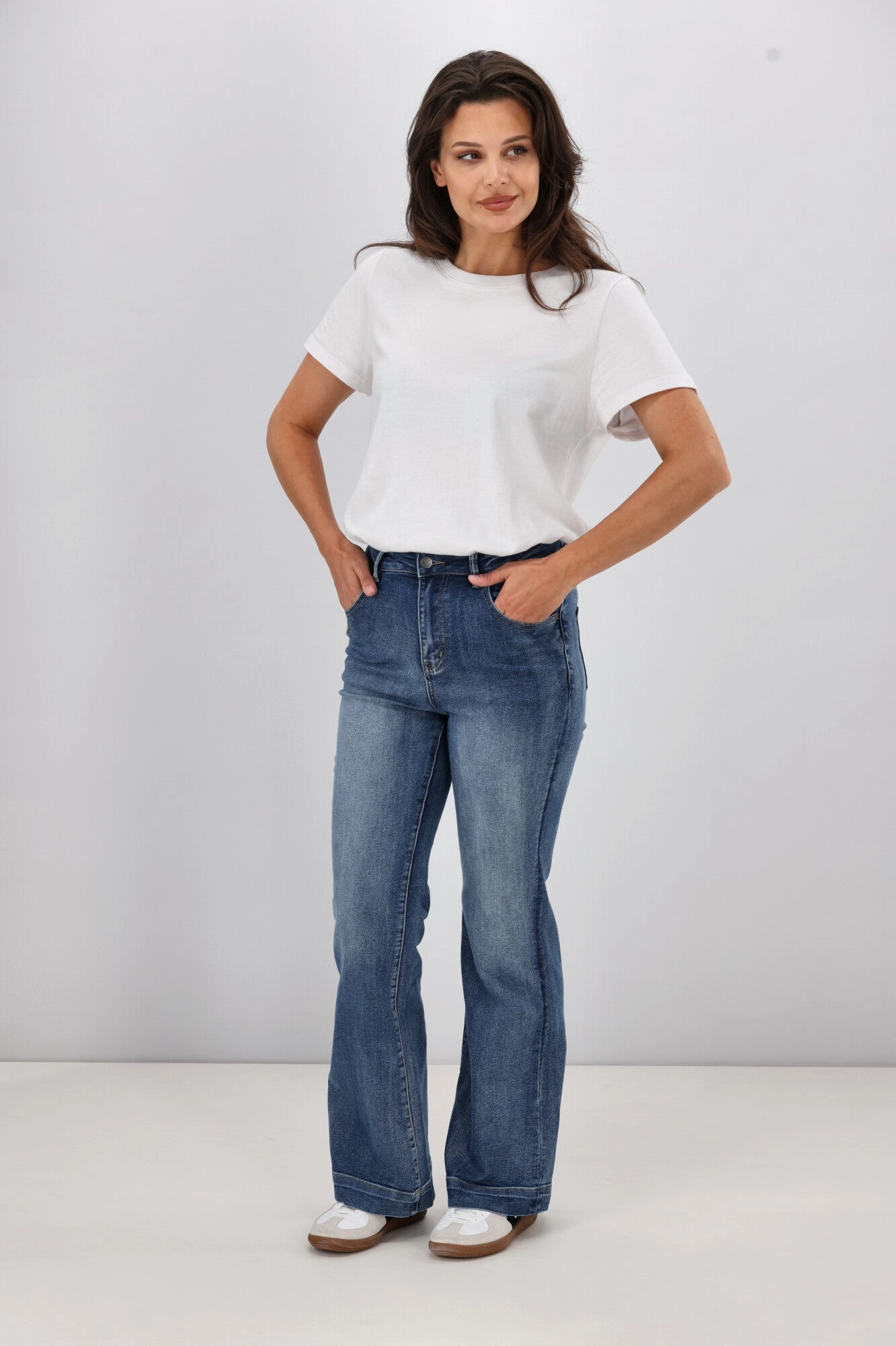 Shine On Label Braxton Flare Jean Indigo Urban Commuter Moisture Wicking Eco Friendly Blend