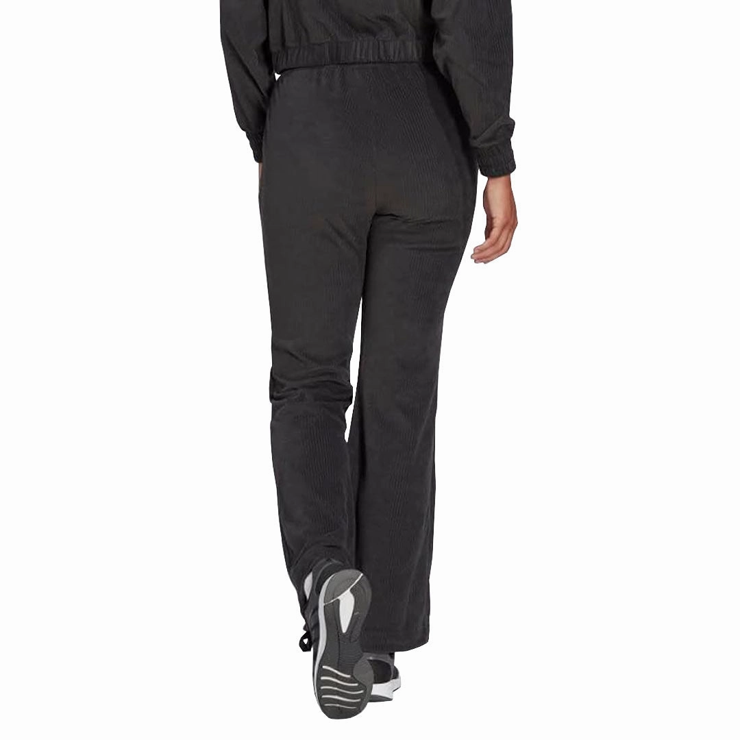 adidas - Women's Hyperglam Rib Velour Flared Leg Pant (IB3616) Ventilated Panels