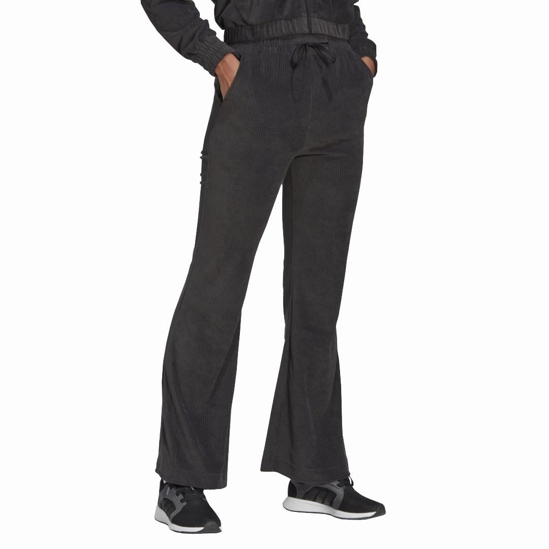 Double Stitched adidas - Women's Hyperglam Rib Velour Flared Leg Pant (IB3616)