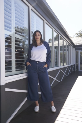 Daily Basic Outdoor Lover Home Lounge Betty Basics Lexton Wide Leg Pant Dark Rinse