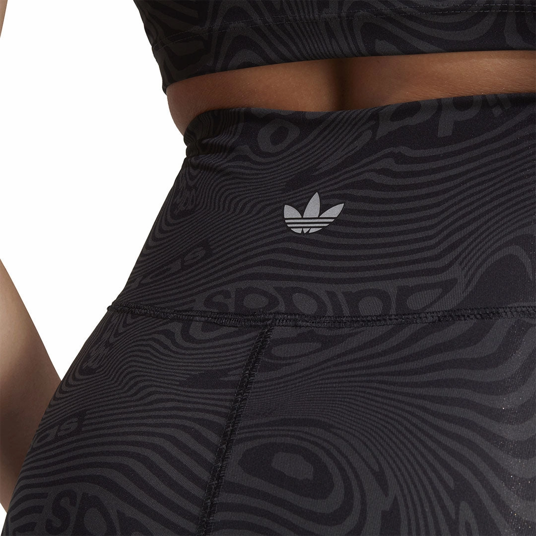 adidas - Women's Marble Print Bike Shorts (IC2266) Casual Wearable Flexible Material