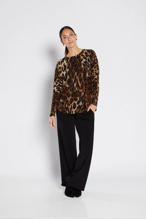 Zip Up Philosophy - T2595 Cherie Long Sleeve Crew Relaxed Tunic