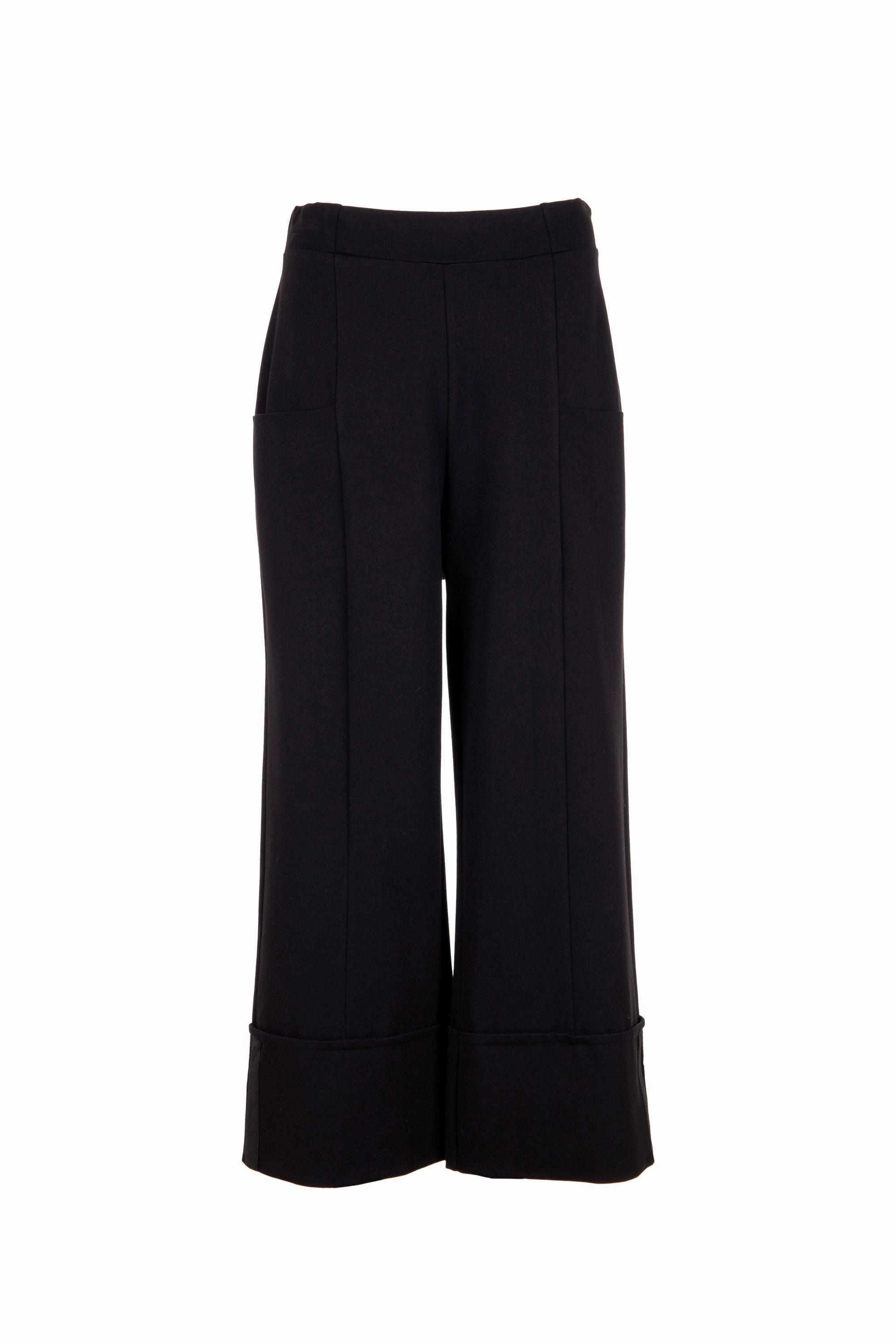 Peruzzi - W24144 Wide Leg Crop Pant NonIrritatingStitching Sporty Cut