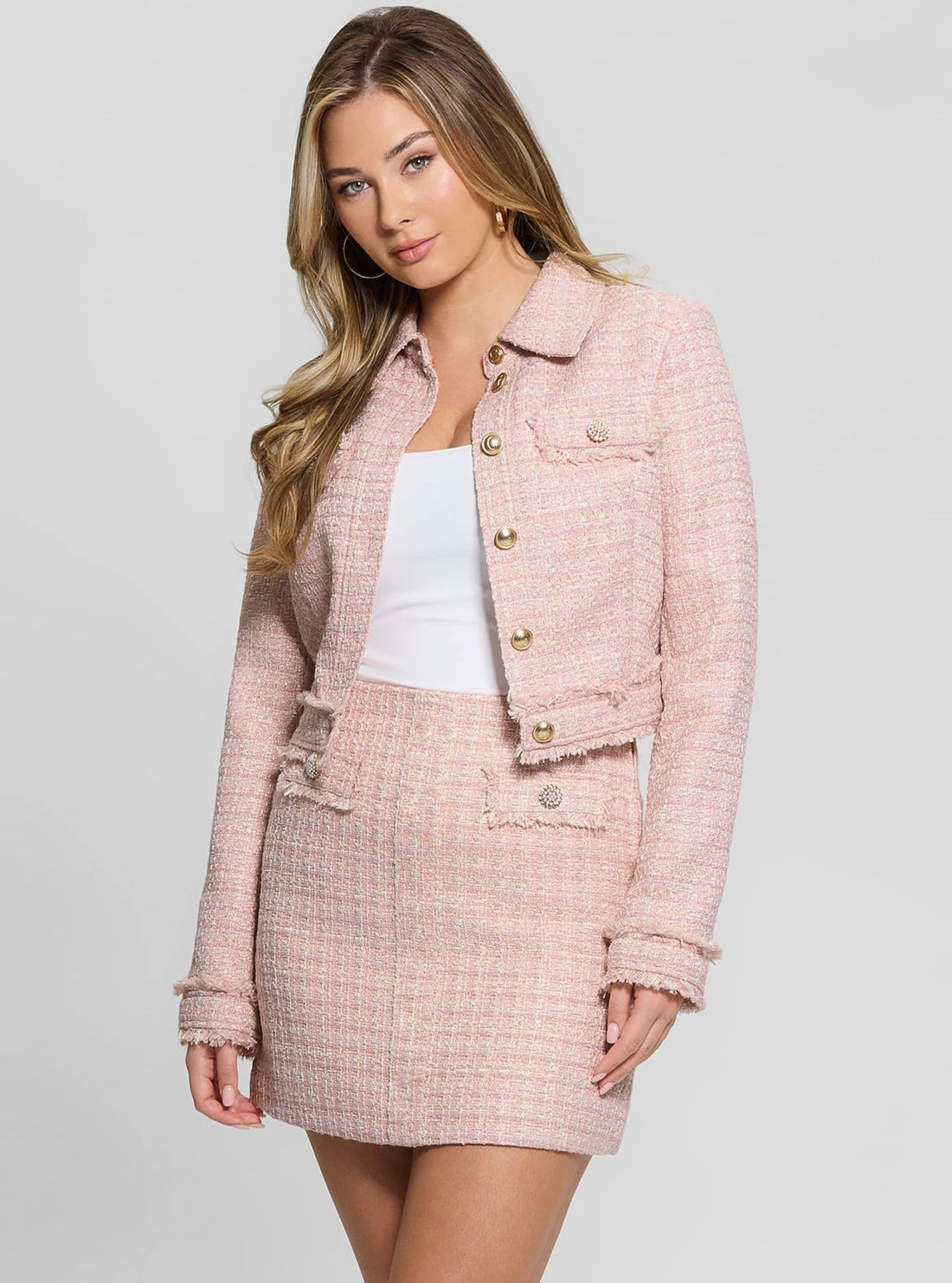 Temperature Regulating Membrane Pink Daphnee Cropped Jacket
