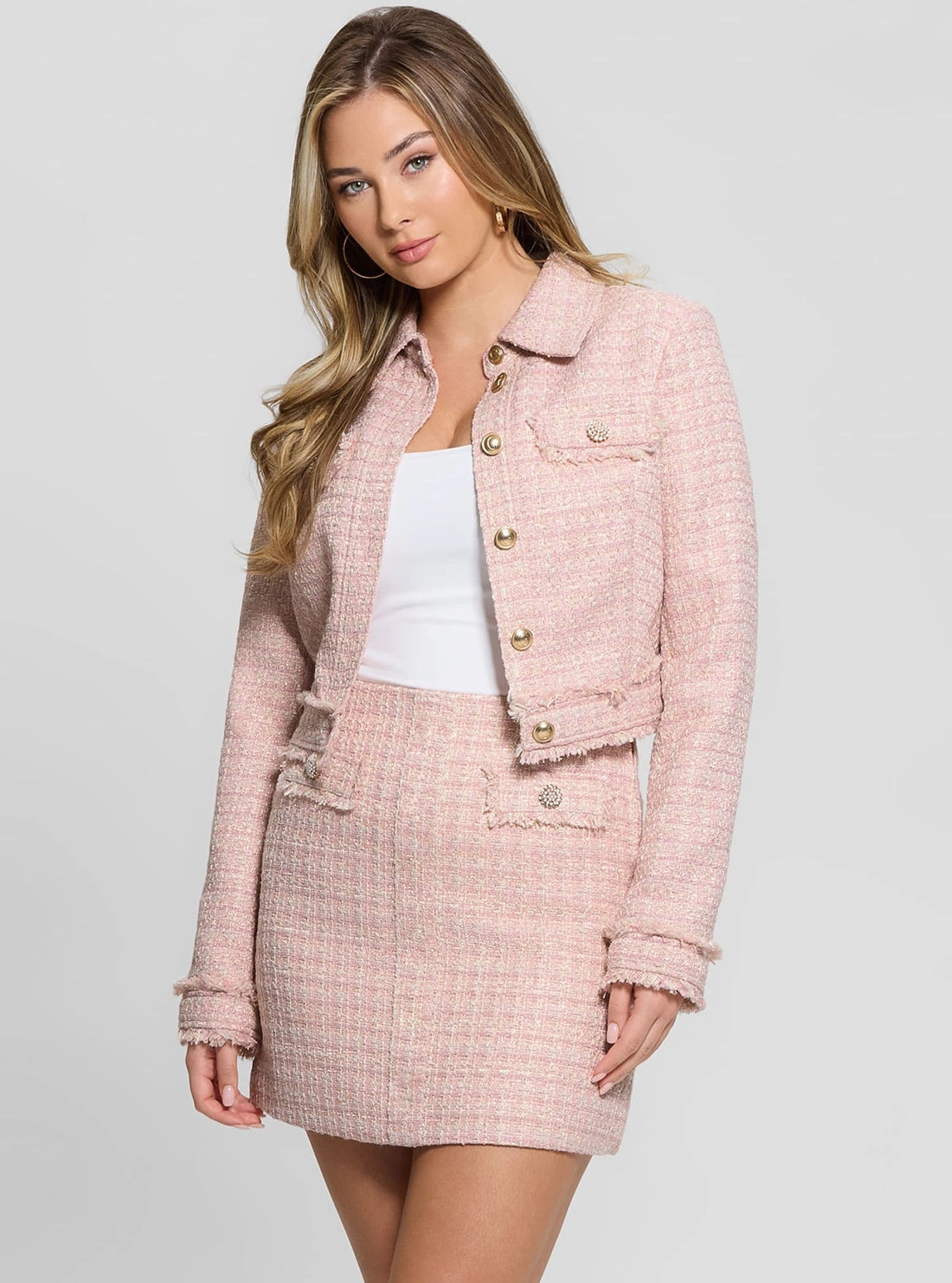 Softshell Coating Pink Daphnee Cropped Jacket