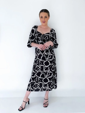 Bold Statement Light Base Fria Luna Dress Black