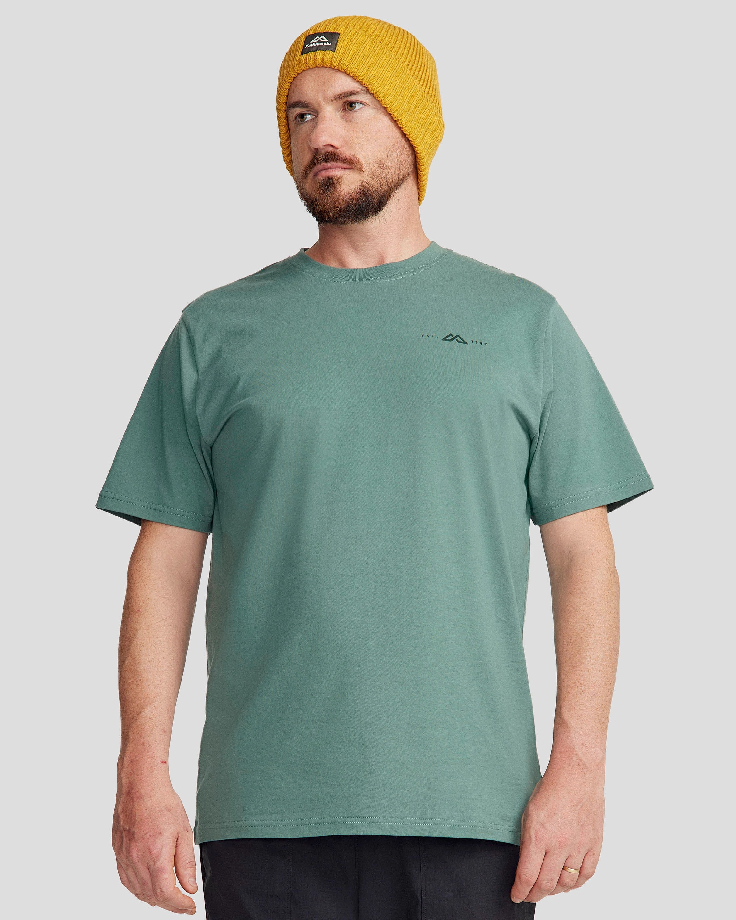 Men's 1987 Organic Cotton T-shirt - Light Forest Minimalist Aesthetic