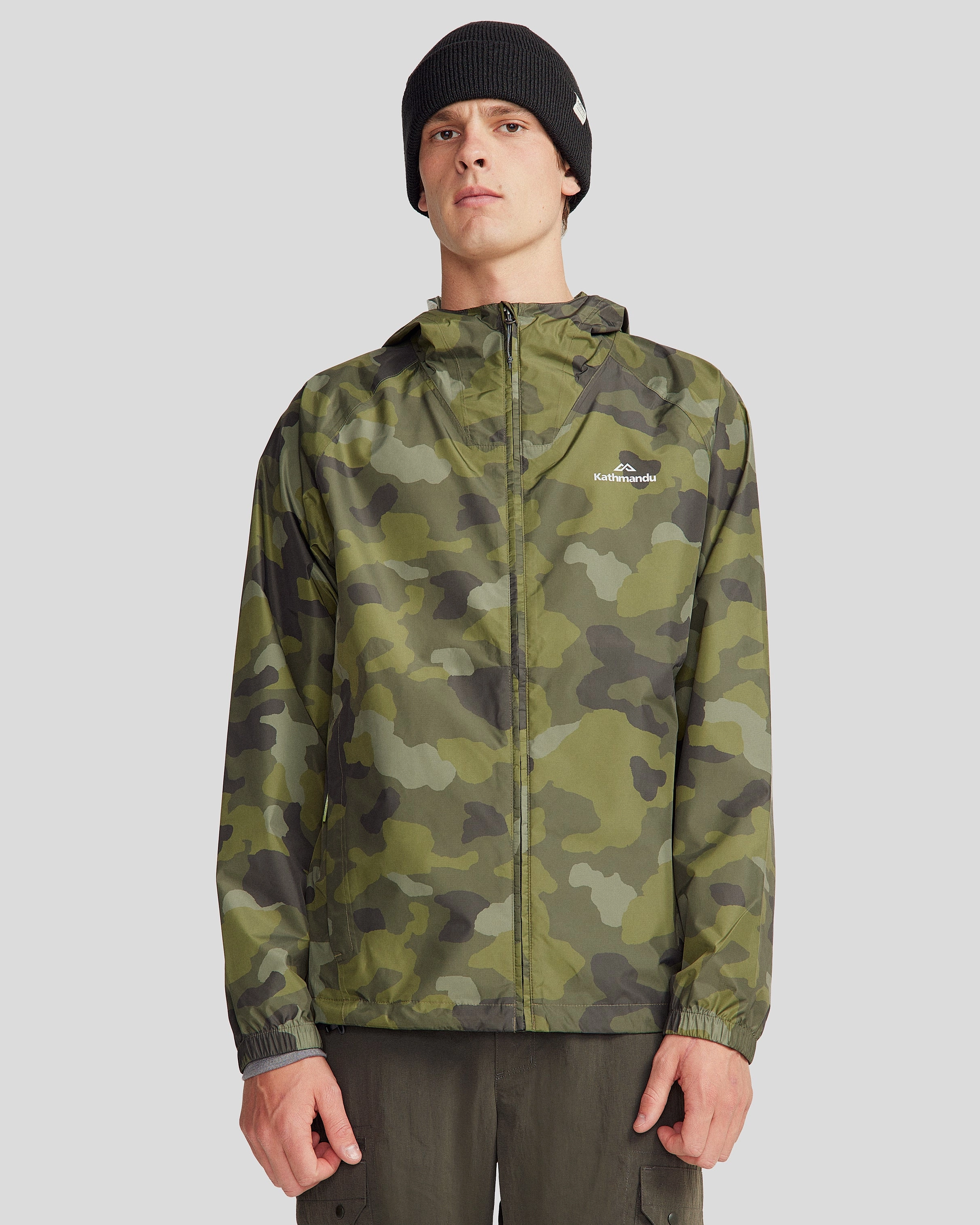 Spring Layer Cold Ready Look Pocket-it 2L Men's Rain Jacket v4 - Light Moss Tree Camo Print