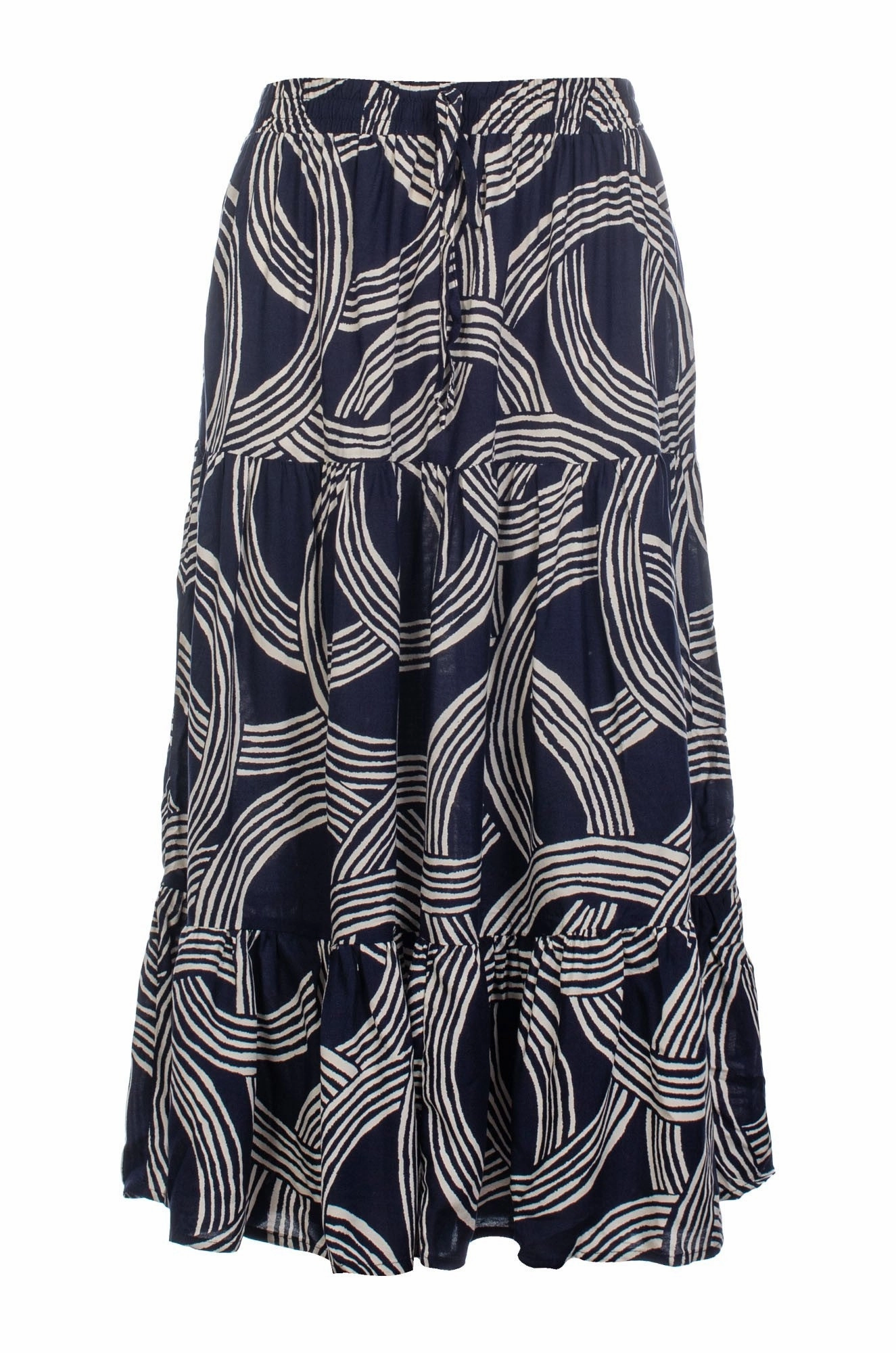 Skirt | Navy Ivory Circles | 3367C1 Modern Details Vibe Shot