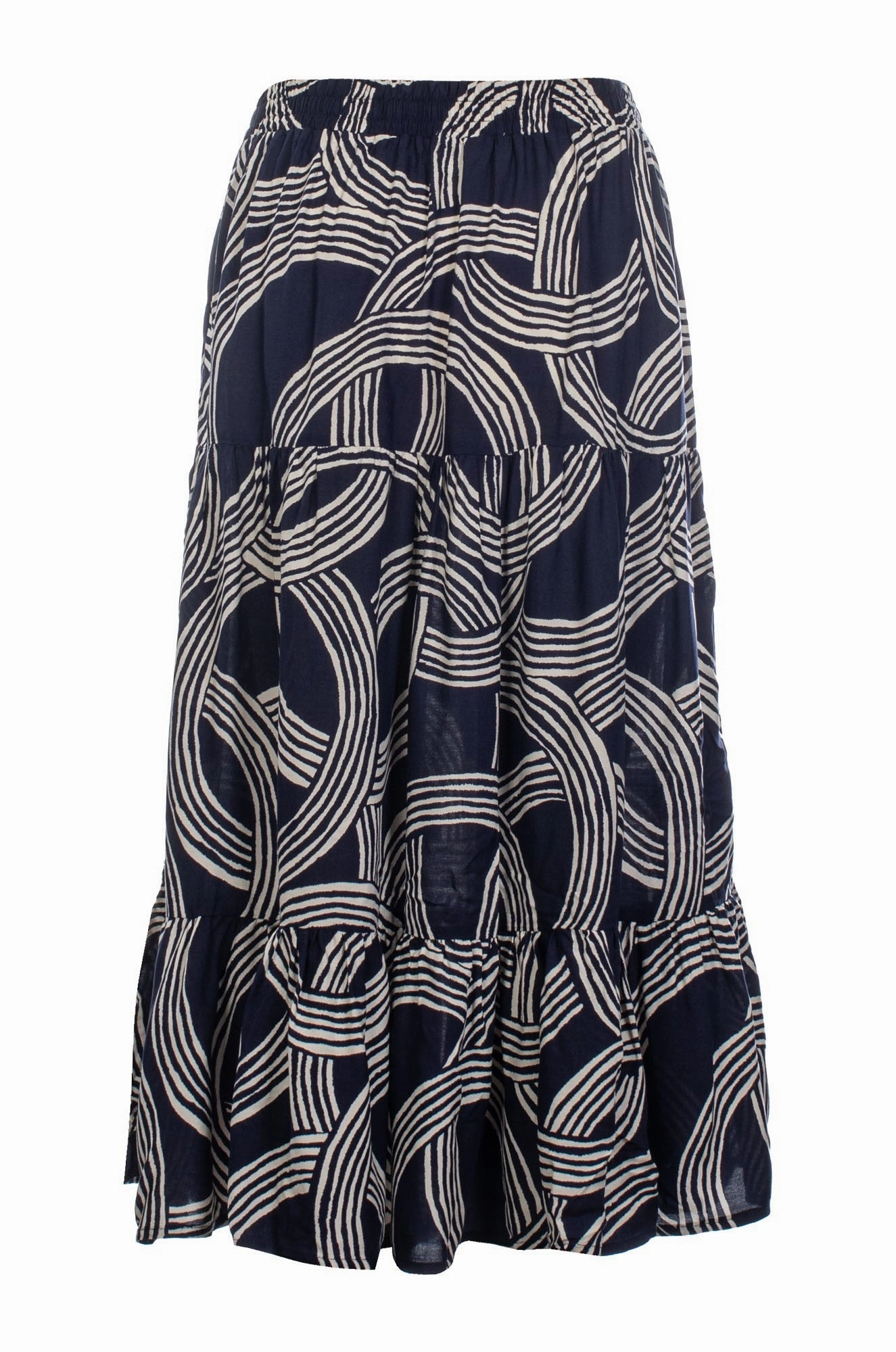 Holiday Travel Silicone Grip Trim Skirt | Navy Ivory Circles | 3367C1