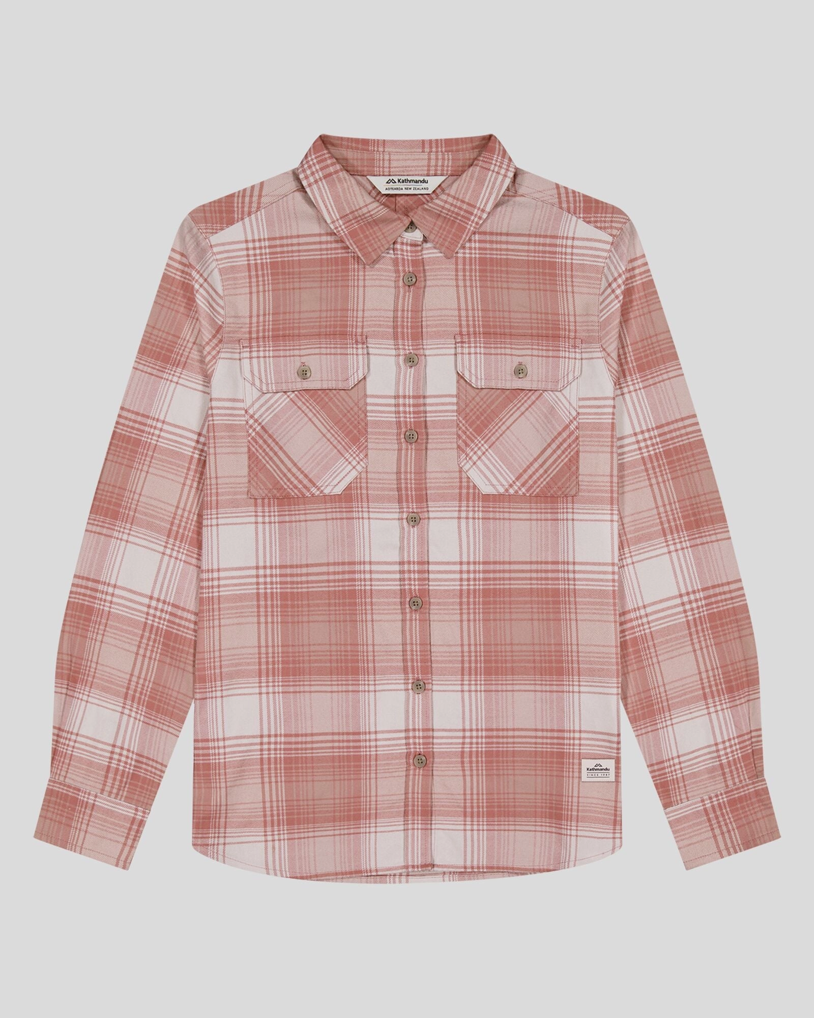 Work From Home Layered Look Women's Carrillon HF Long Sleeve Shirt  - Shadow Plaid Mineral