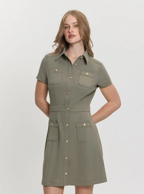 Fresh Look Green Elora Pockets Mini Dress