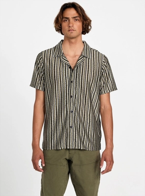 Petite Cut Green Wyatt Stripe Resort Shirt