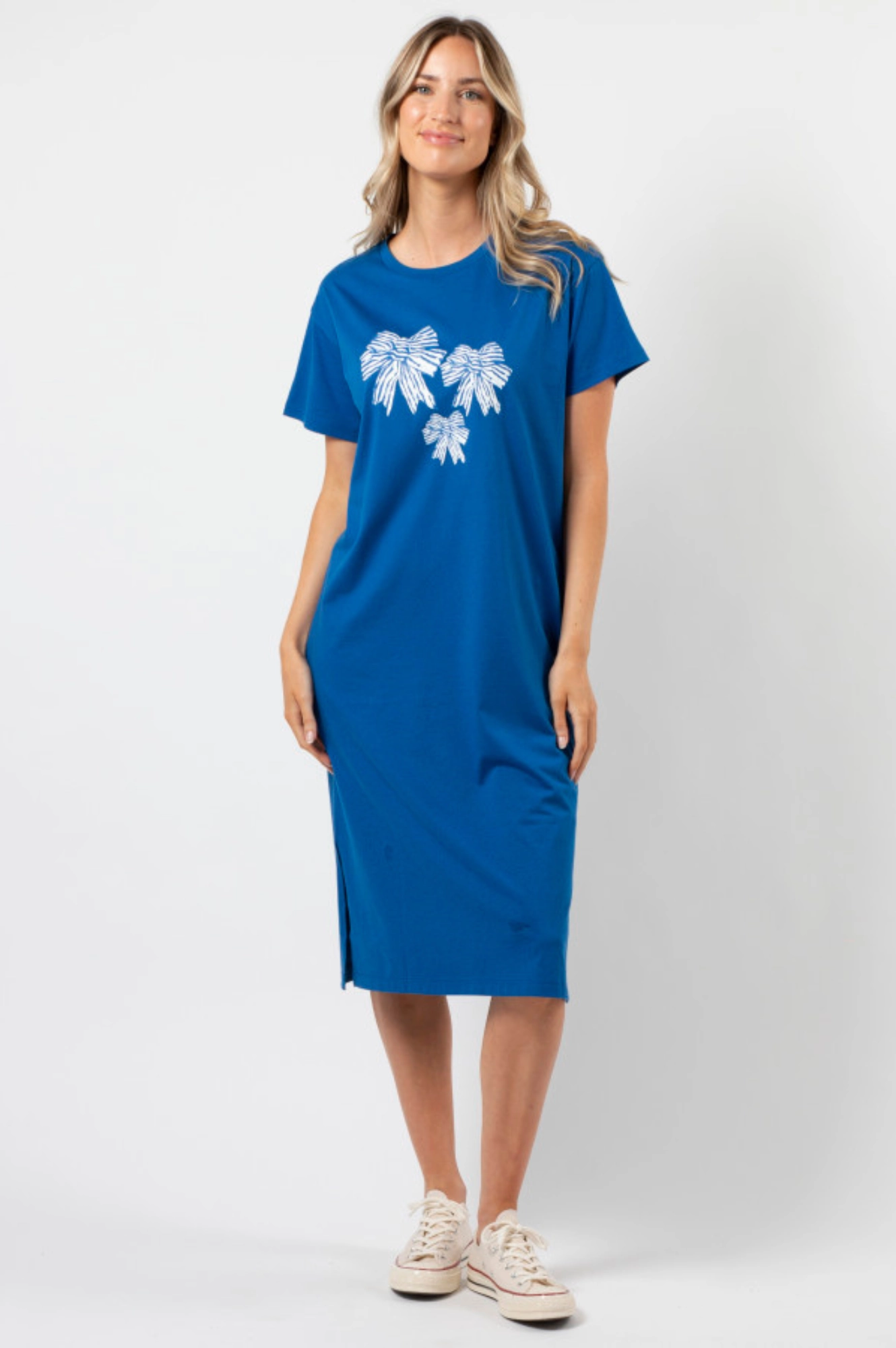 Stella   Gemma Maxie T-Shirt Dress Deep Blue Bowtiful Blue Texture Mood