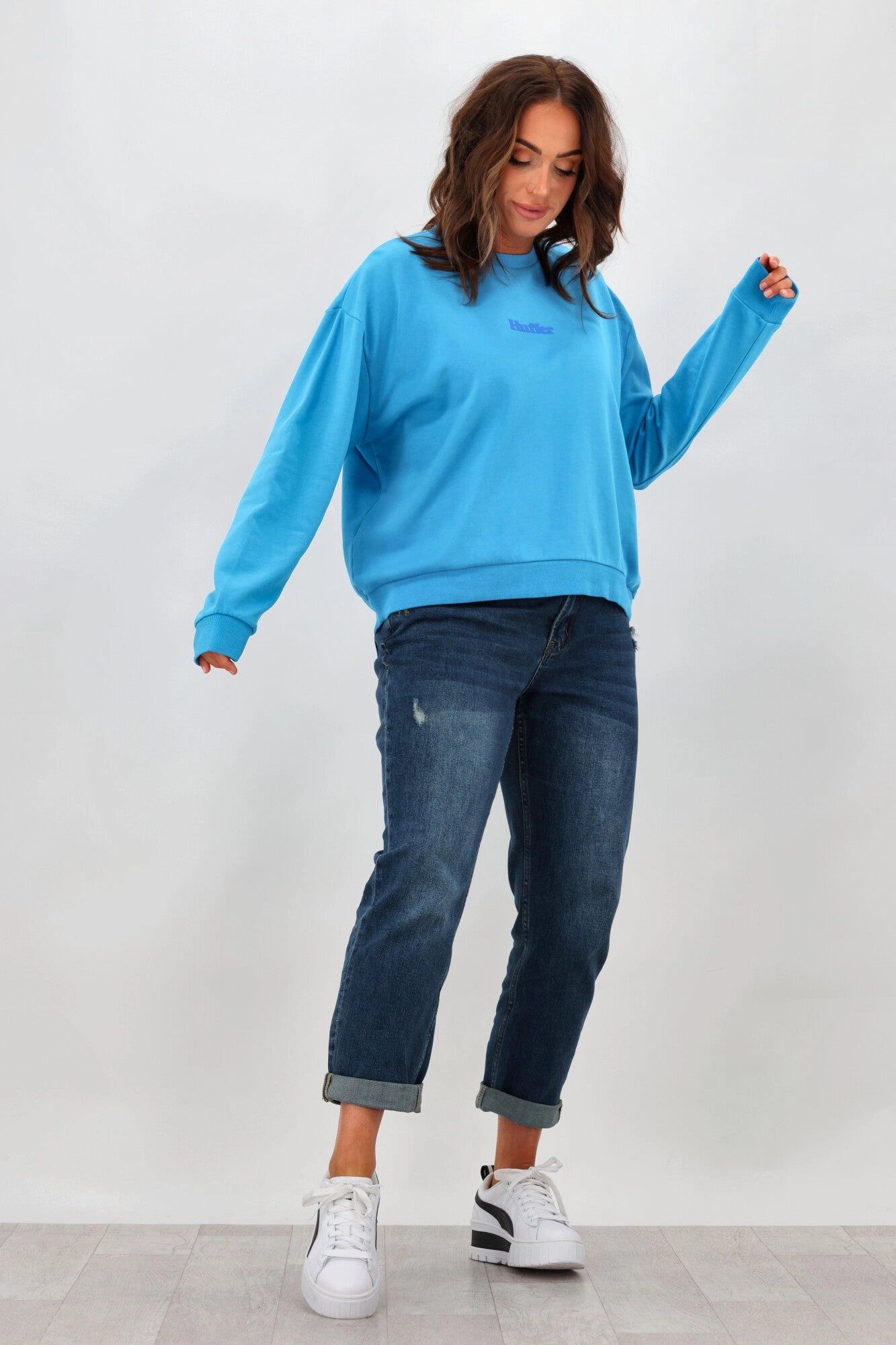 Clean Form Shine On Label Marlowe Boyfriend Jean Vintage Indigo