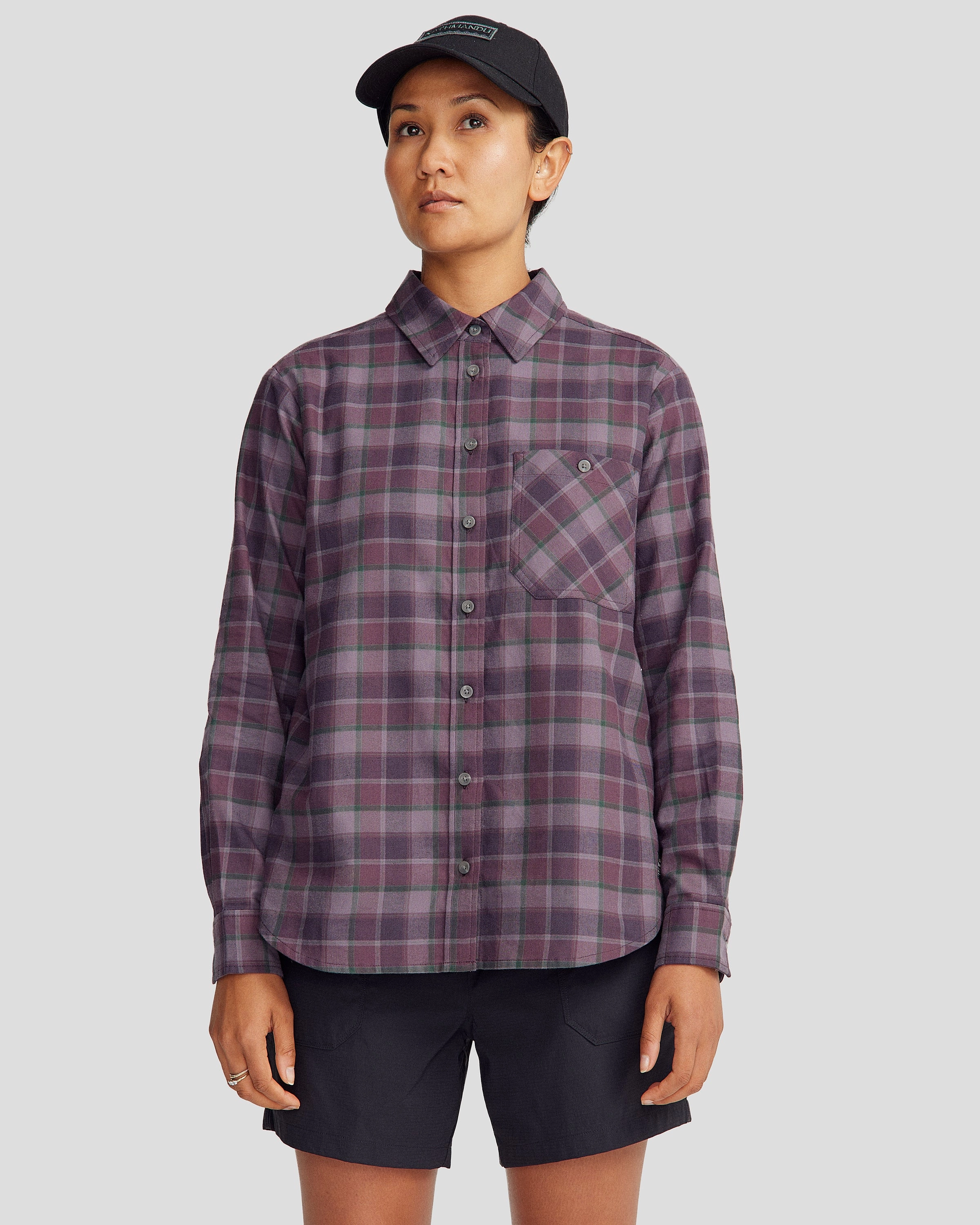 Reinforced Collar Cool Comfort Fyfe Women's L/S Shirt - Orbit Plaid