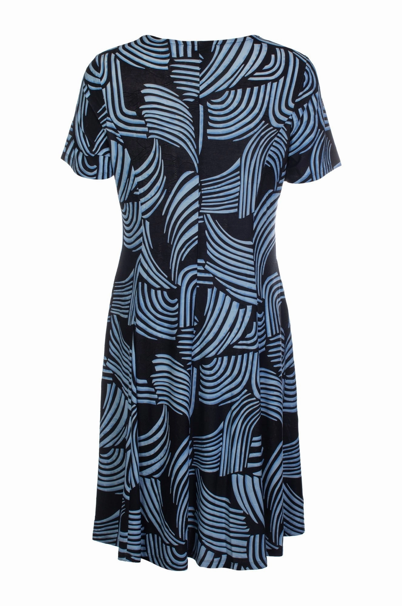 Soft Material Printed Slinky Dress | Navy Sky Geo | 7426C1