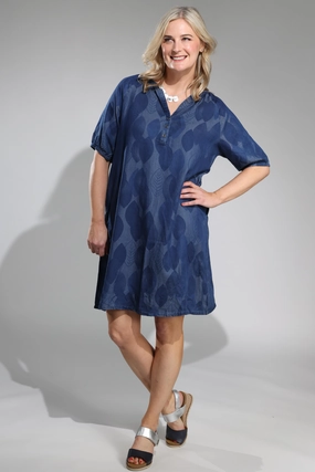 Printed Tencel Dress | LEAF | 6642A1 Tailored-fit