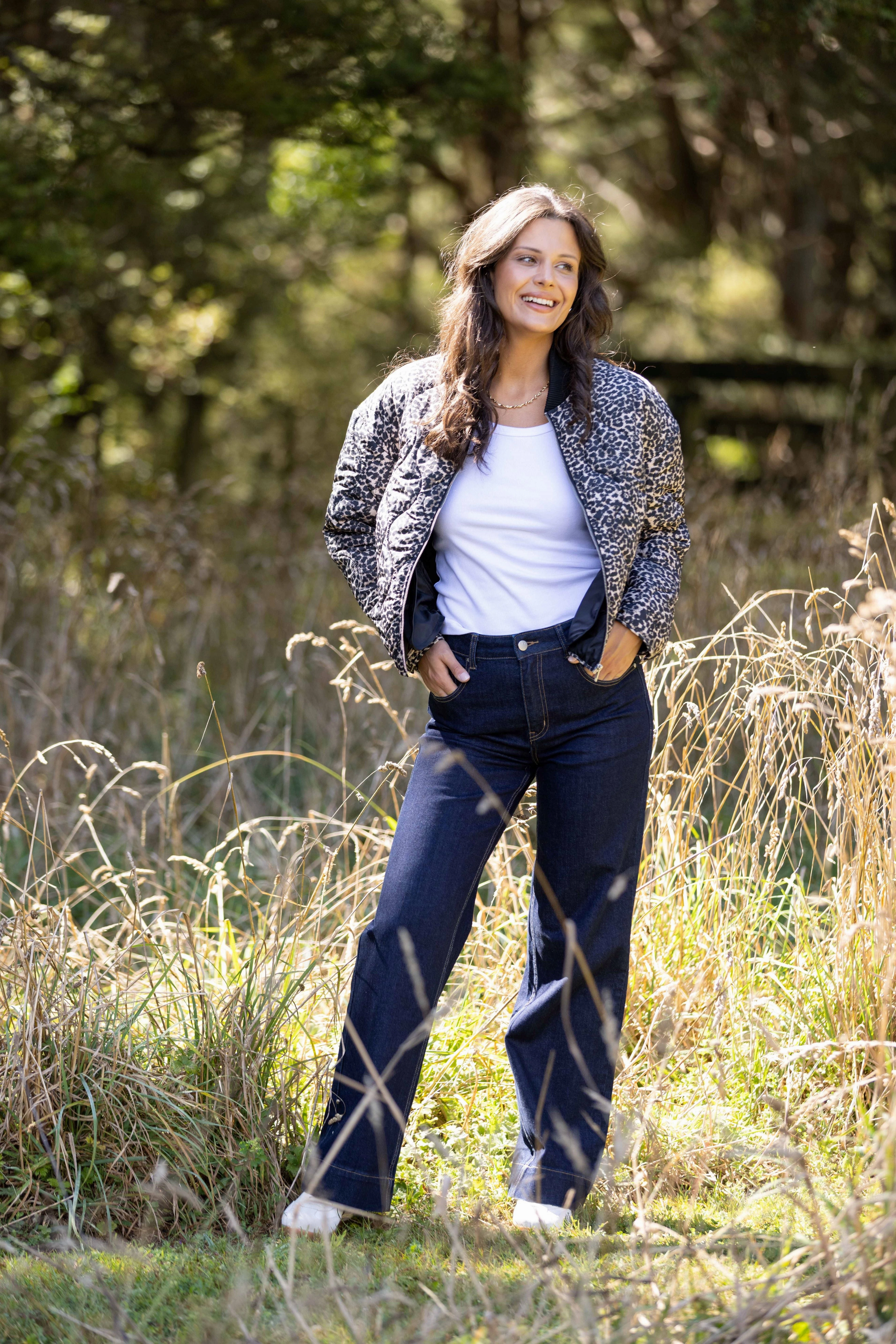 Smooth Finish Ergonomic Fit Shine On Label Kinsley Quilted Jacket Animal Print