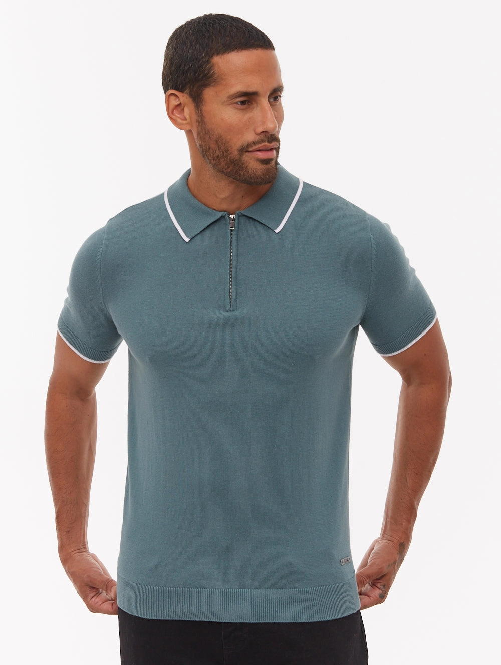 Breathable Underarm Gusset Fashion Ready Settio Knit Polo Shirt - Green