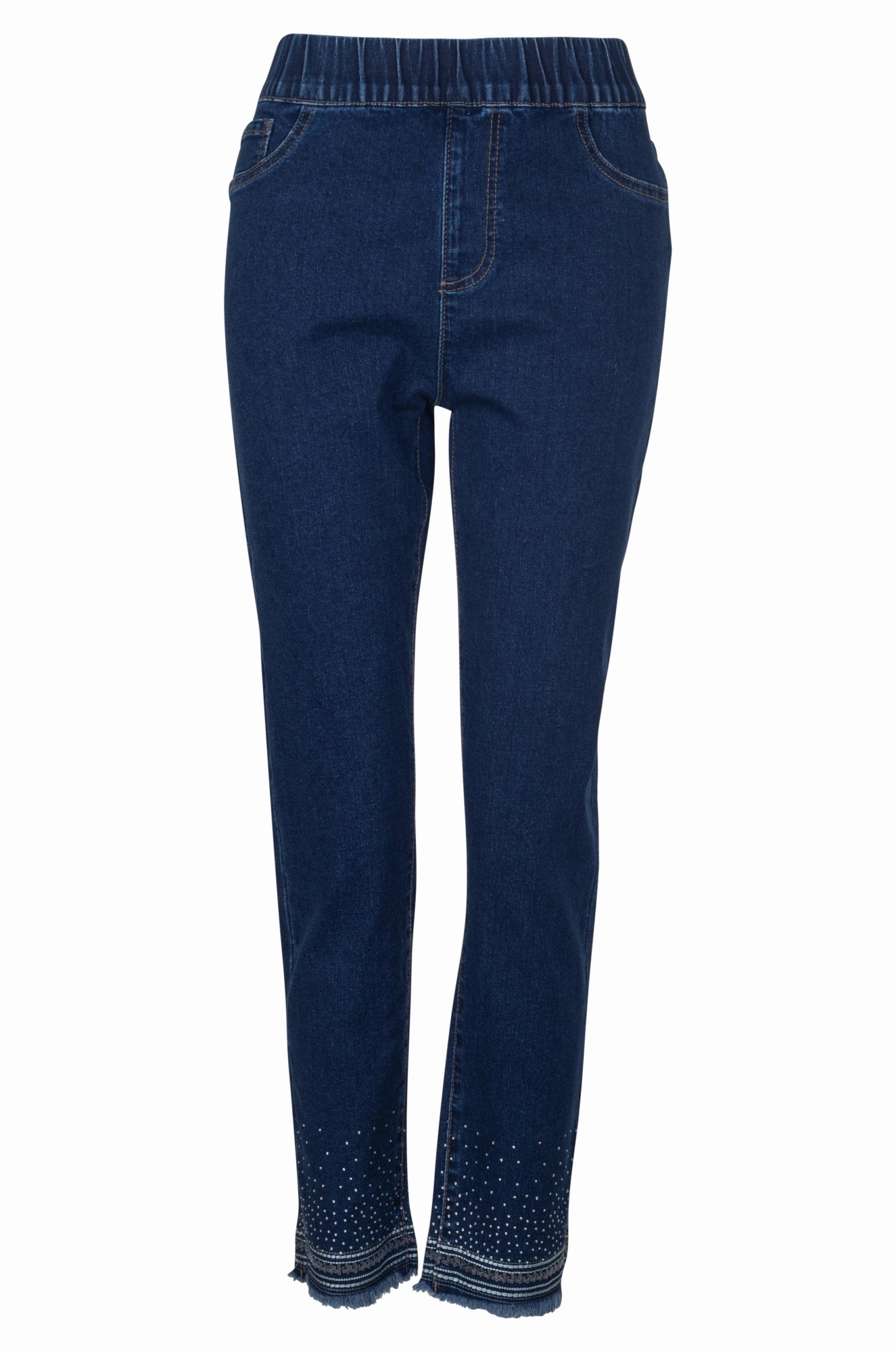 Pull on Wonder Denim Capri Jeans | DARK INDIGO | 6624A1 Fade Resistant Wash
