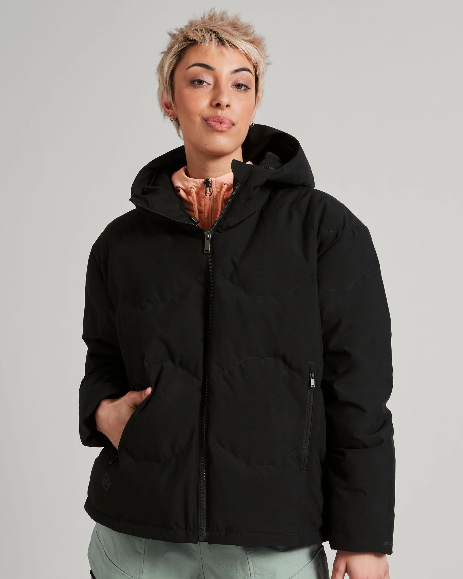 Women's Frisco X Hooded Down Jacket - Black Hypoallergenic Padding