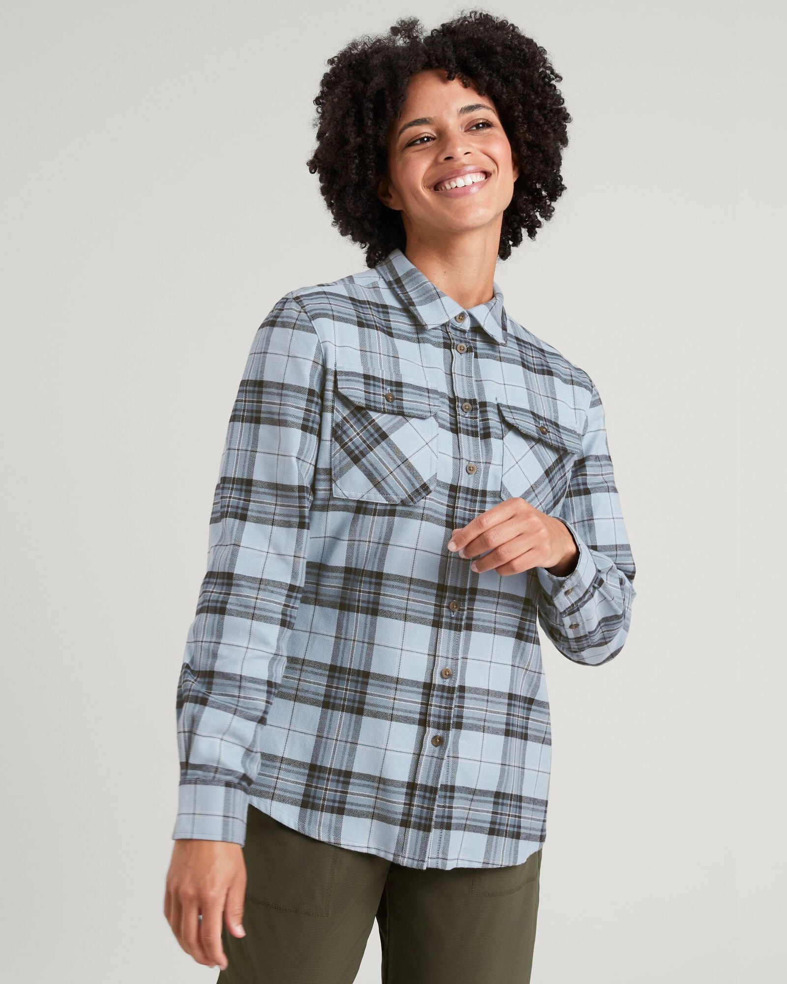 Carrillon Women's HF Long Sleeve Shirt - Ripple/Night Check Smooth Finish