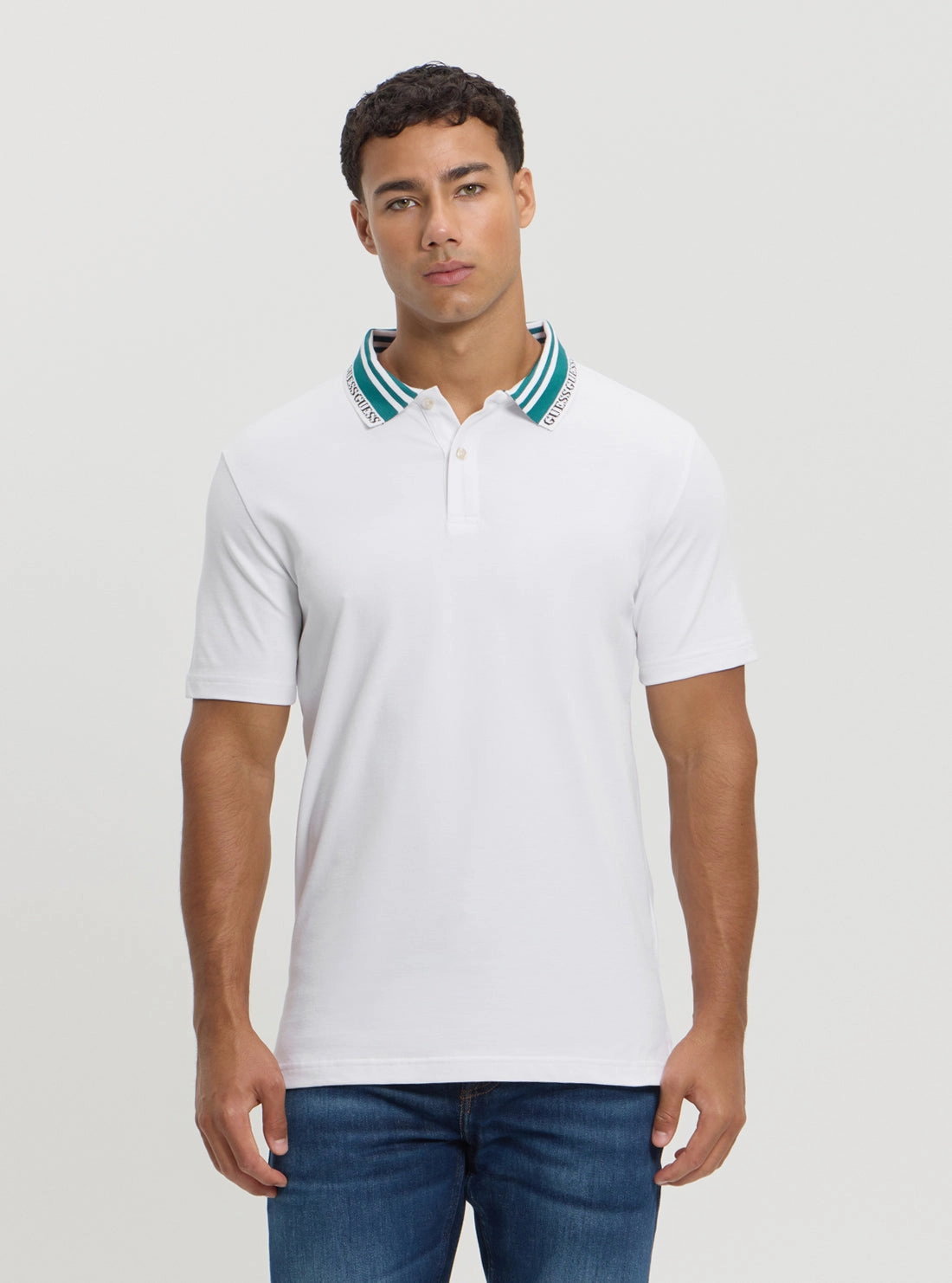 Eco White Lyle Polo T-Shirt AdjustableCuffs