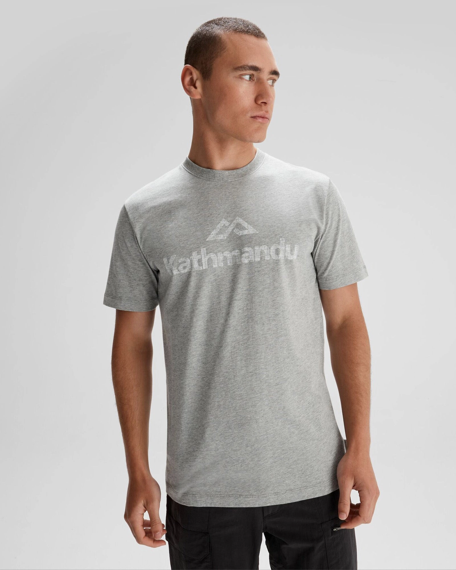 Men's Logo Organic Cotton T-shirt - Light Grey Marle ConvertibleSleeves