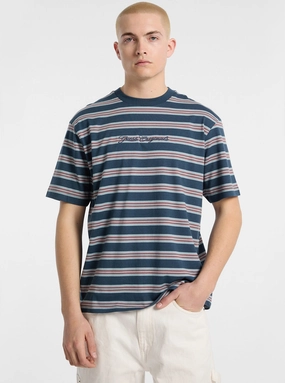 Oversized Fit Guess Originals Eco Blue Horizontal Stripe T-Shirt