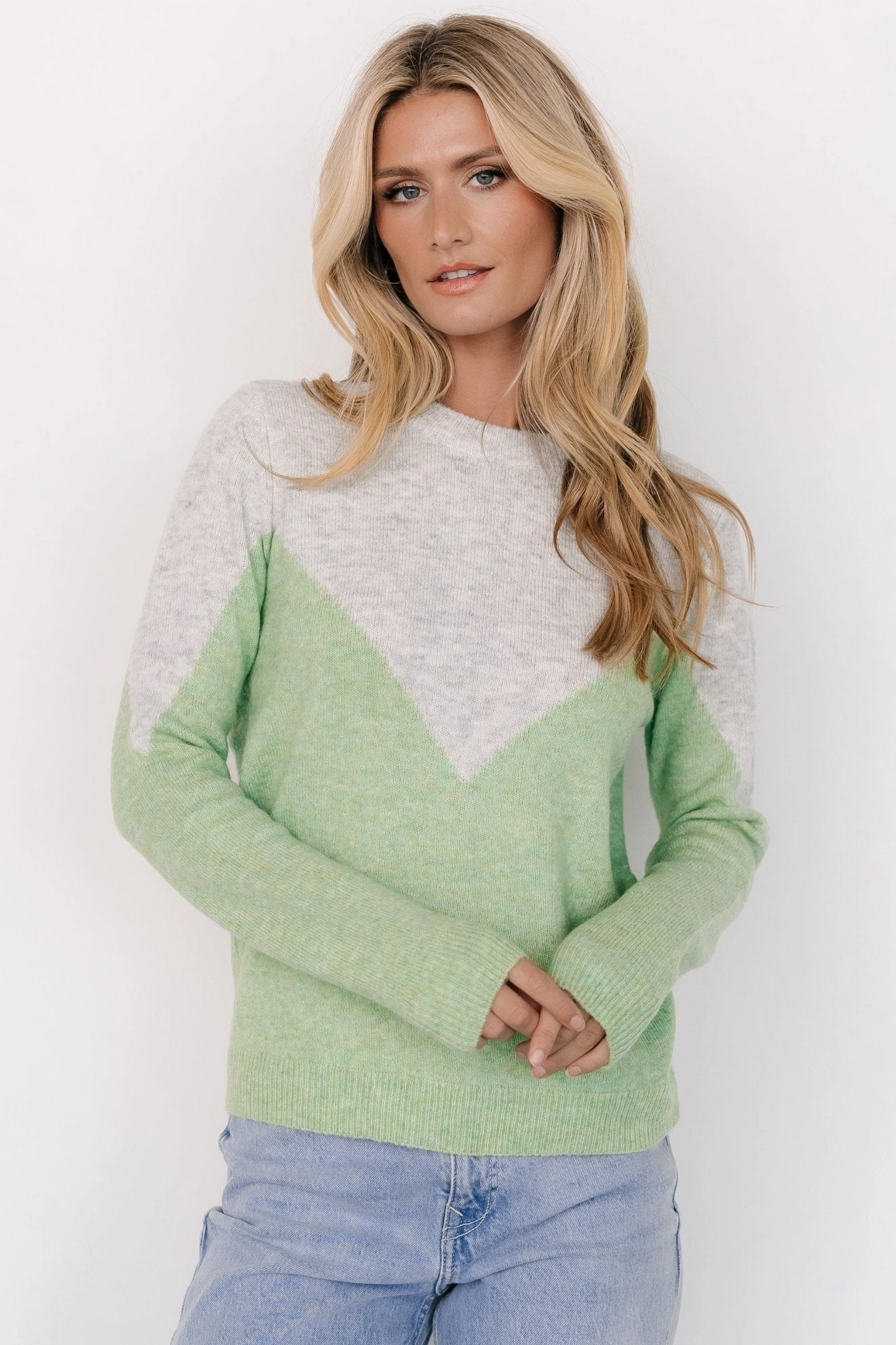 Tanner Sweater | Gray   Green Stretch Comfort Design