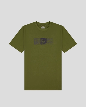 Men's Photo Scape Organic Cotton T-Shirt - Dark Fern Breathable Underarm Gussets