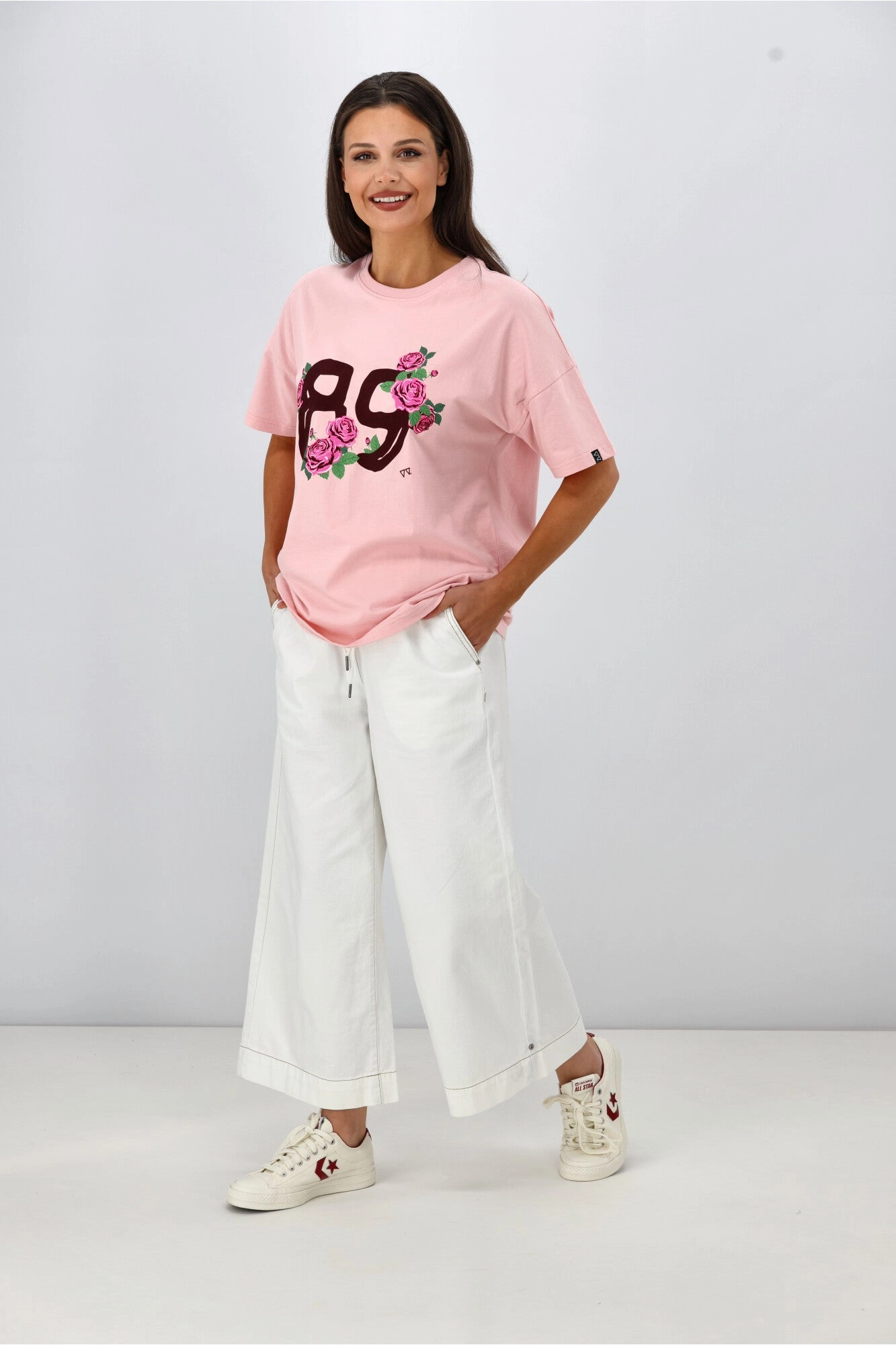 Rebel Club Collegiate 89 Boyfriend Tee Pink Layering Piece