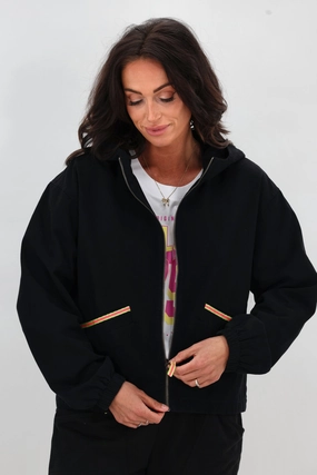 Rebel Club Reece Jacket Black Roll Up Hood