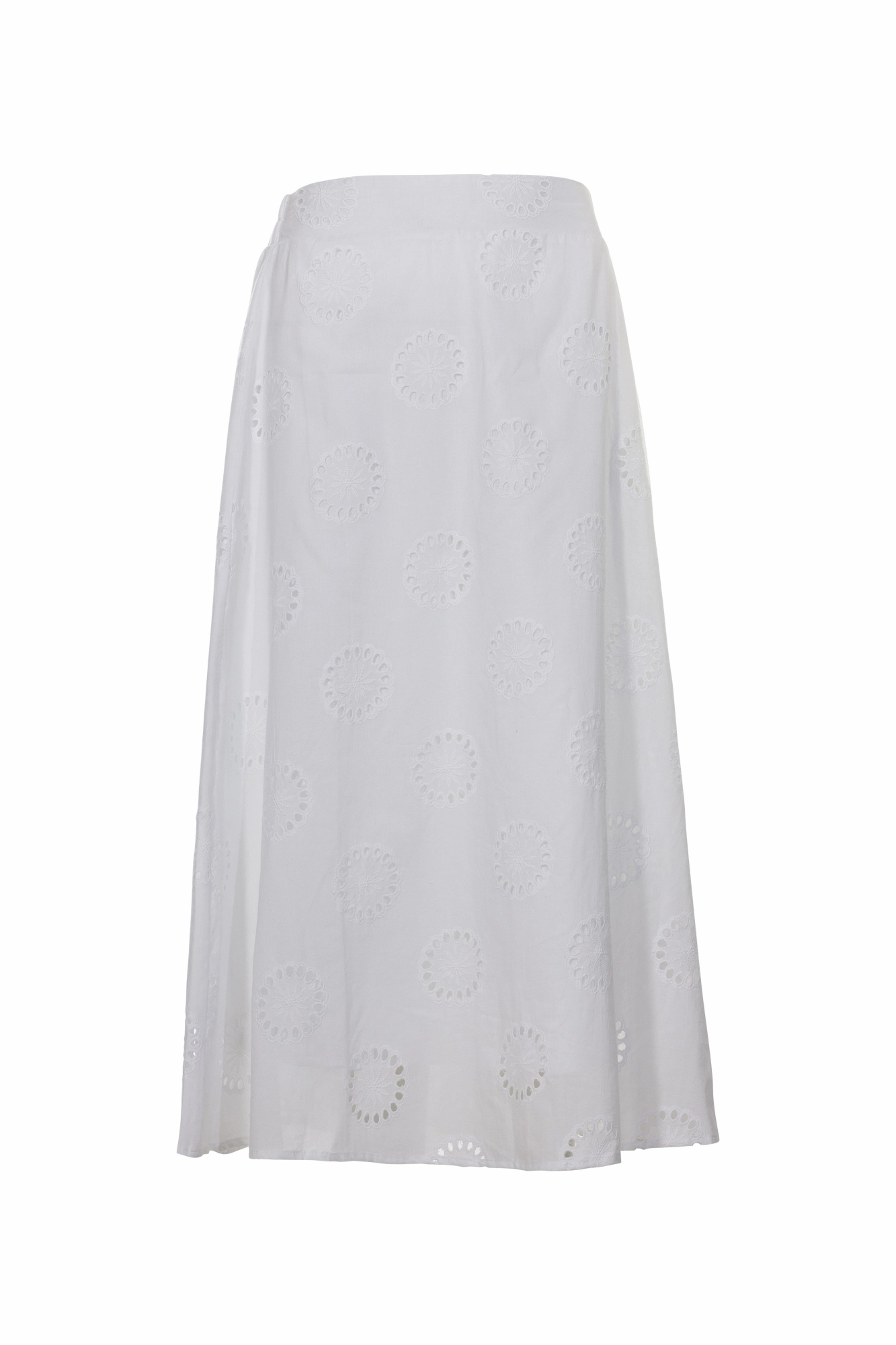 Classic Mood Embroidered Cotton pull on Skirt | WHITE | 6413AR