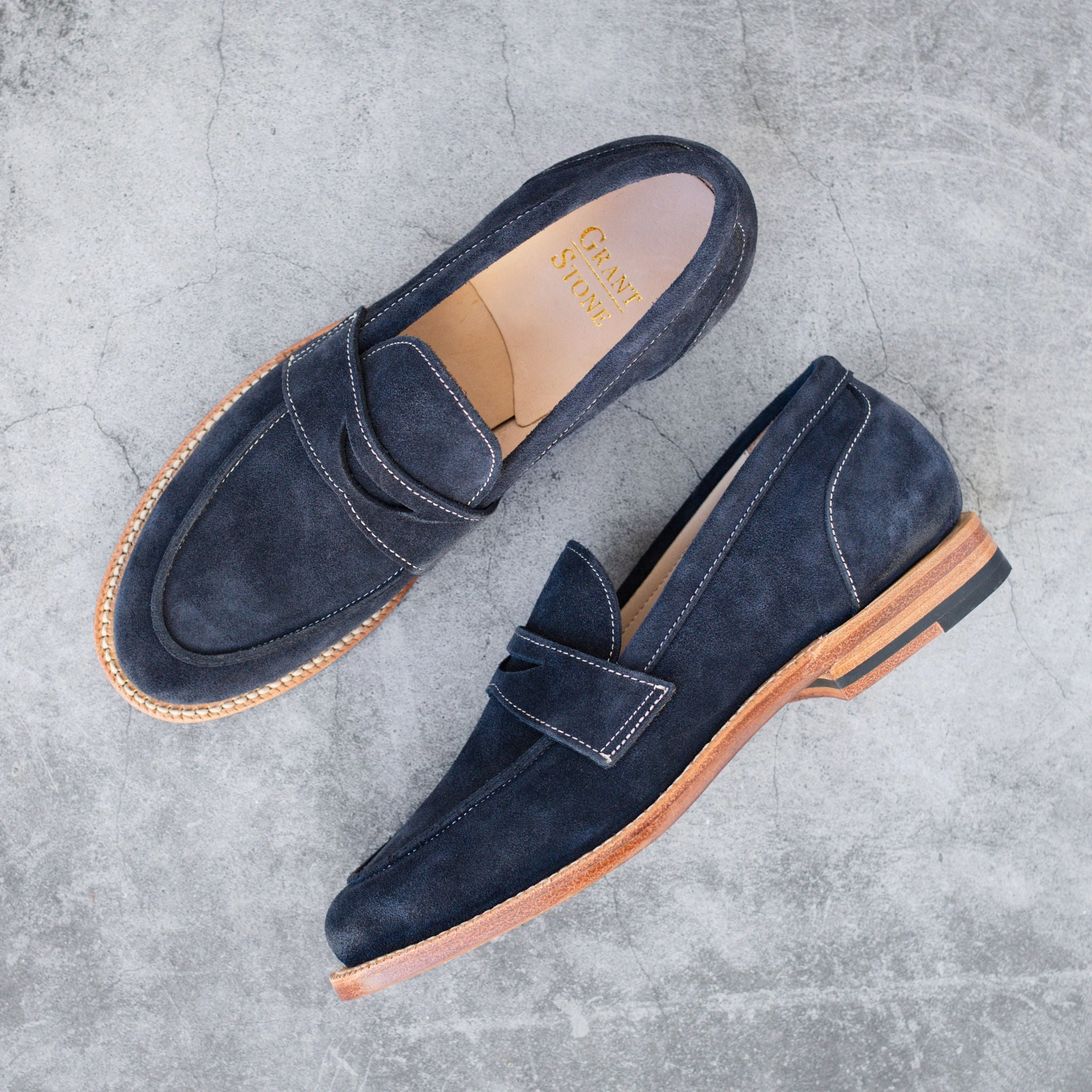 Clara Penny Loafer Midnight Suede Velvet Touch Clean Cut