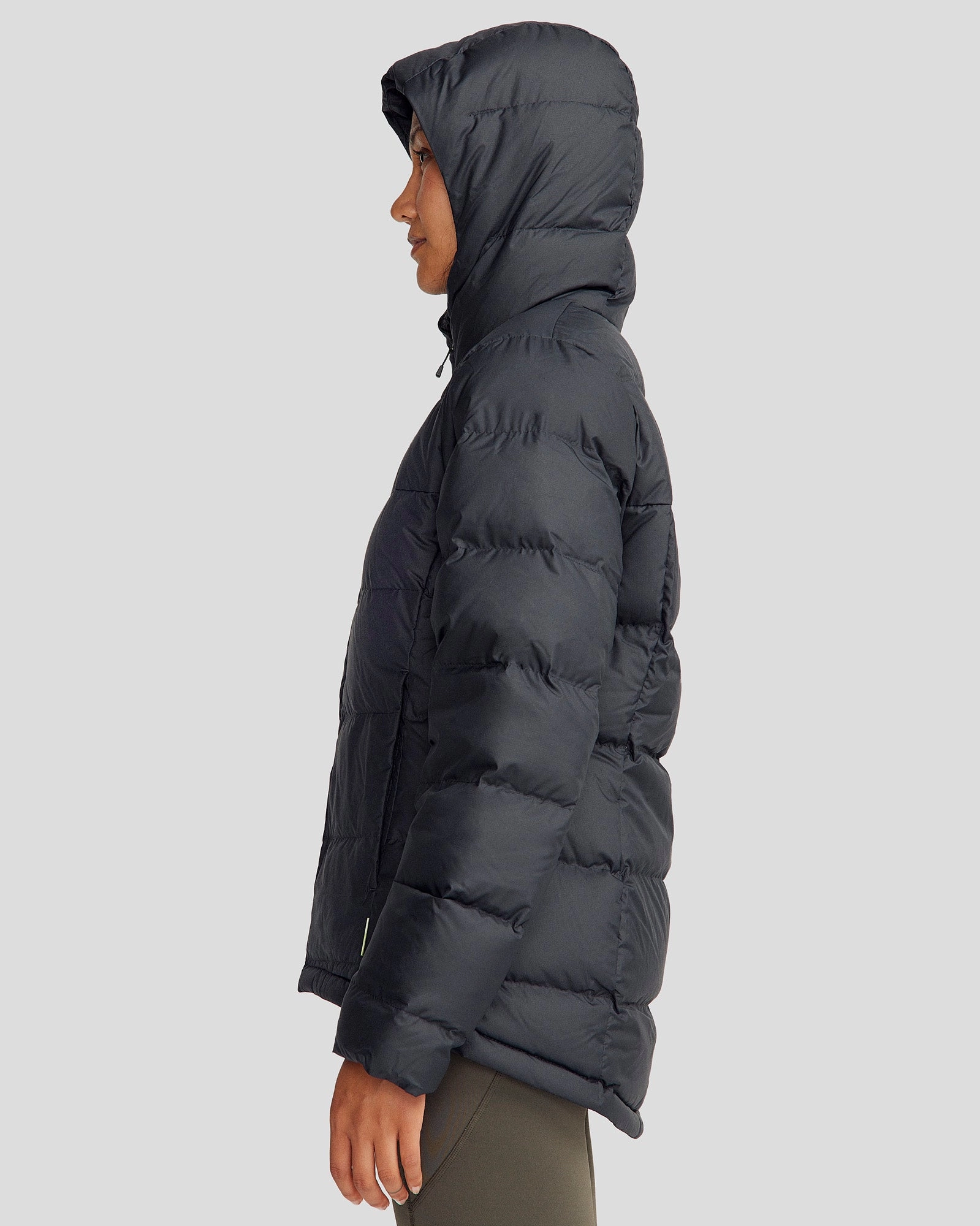 Multipurpose Layering Slip Resistant Grip Women's Epiq Hooded Down Jacket - Black