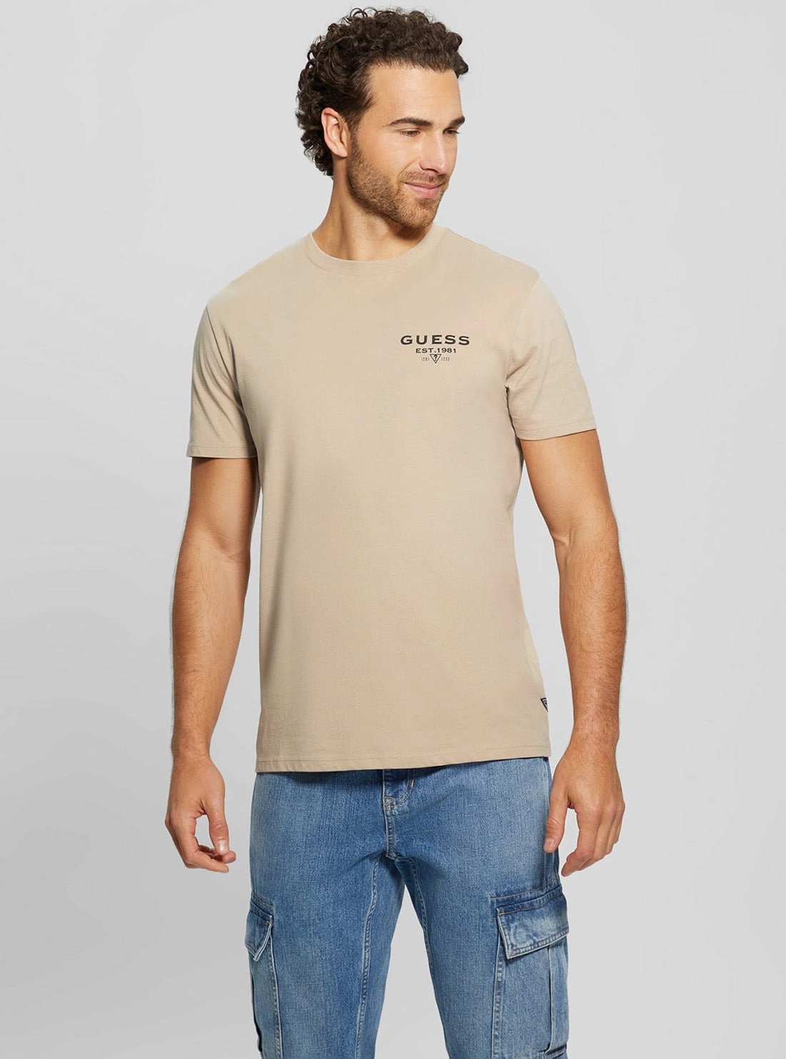 Eco Beige Basic Classic Logo T-Shirt VentilatedBack