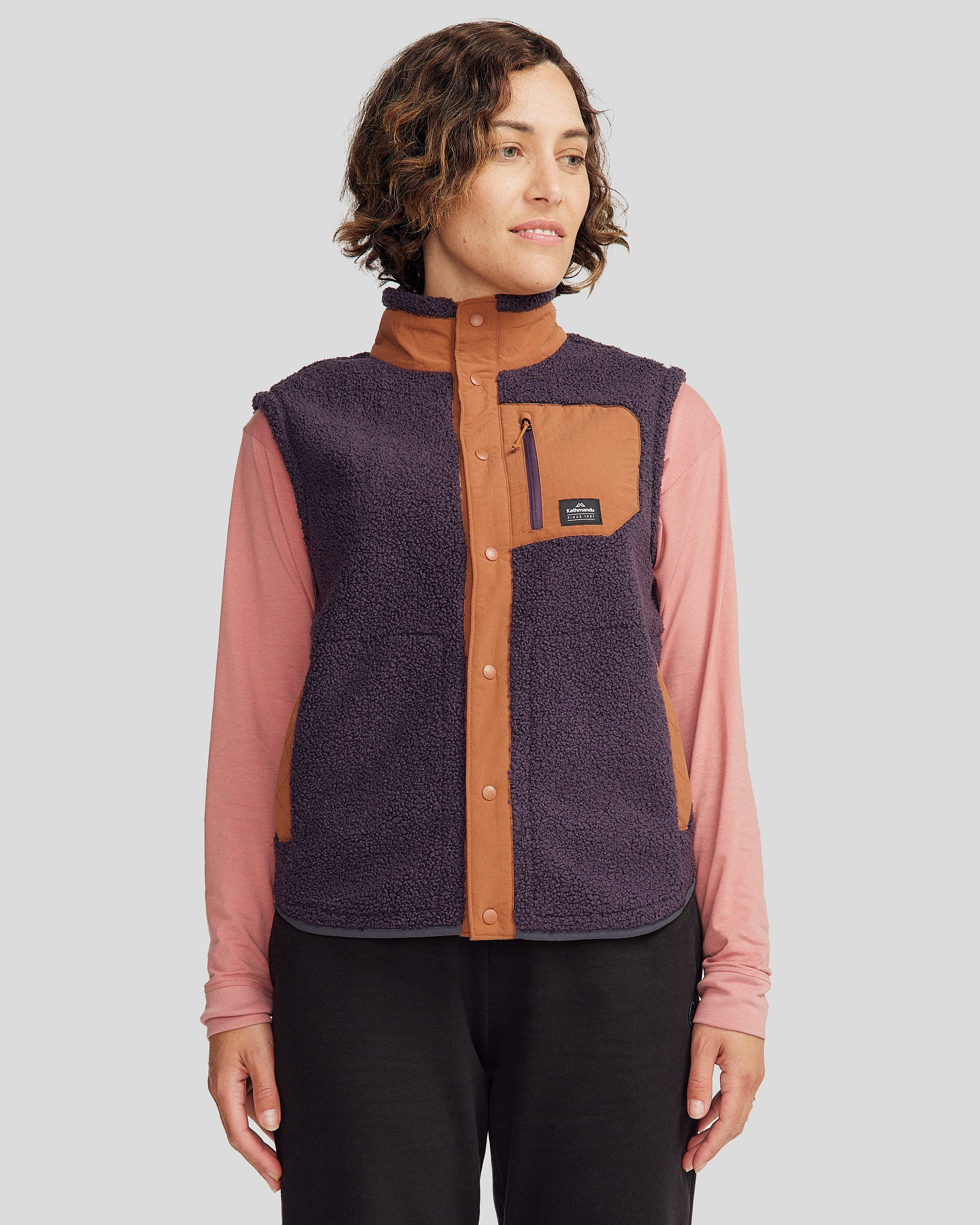 Casual Chill Look Women's Co-Z High Pile Vest - Orbit/Woodsy
