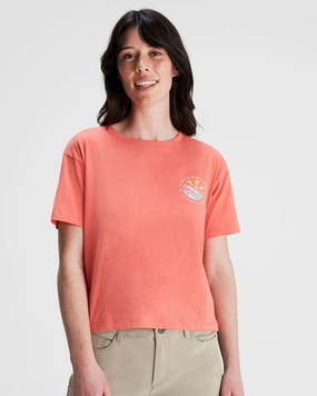 Women's Kathmandu Logo Sunburst Organic Cotton T-shirt - Fruity MeshLining