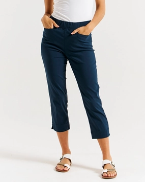 Flexible Wear City Walk Pro Athlete Moisture Wicking Betty Basics Crop Bengaline Pant Navy