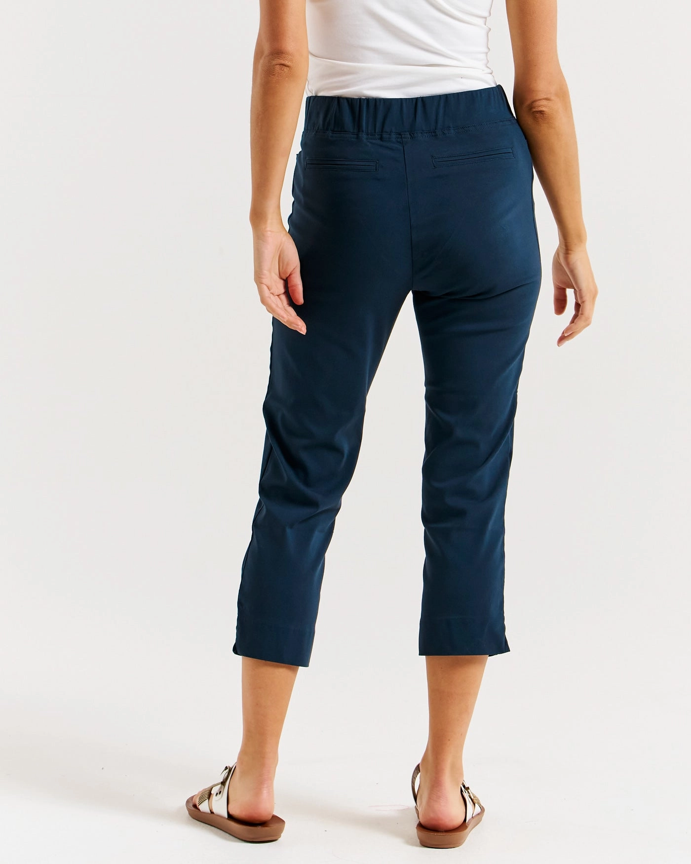 Betty Basics Crop Bengaline Pant Navy Comfort Seeker Double Layer Odor control