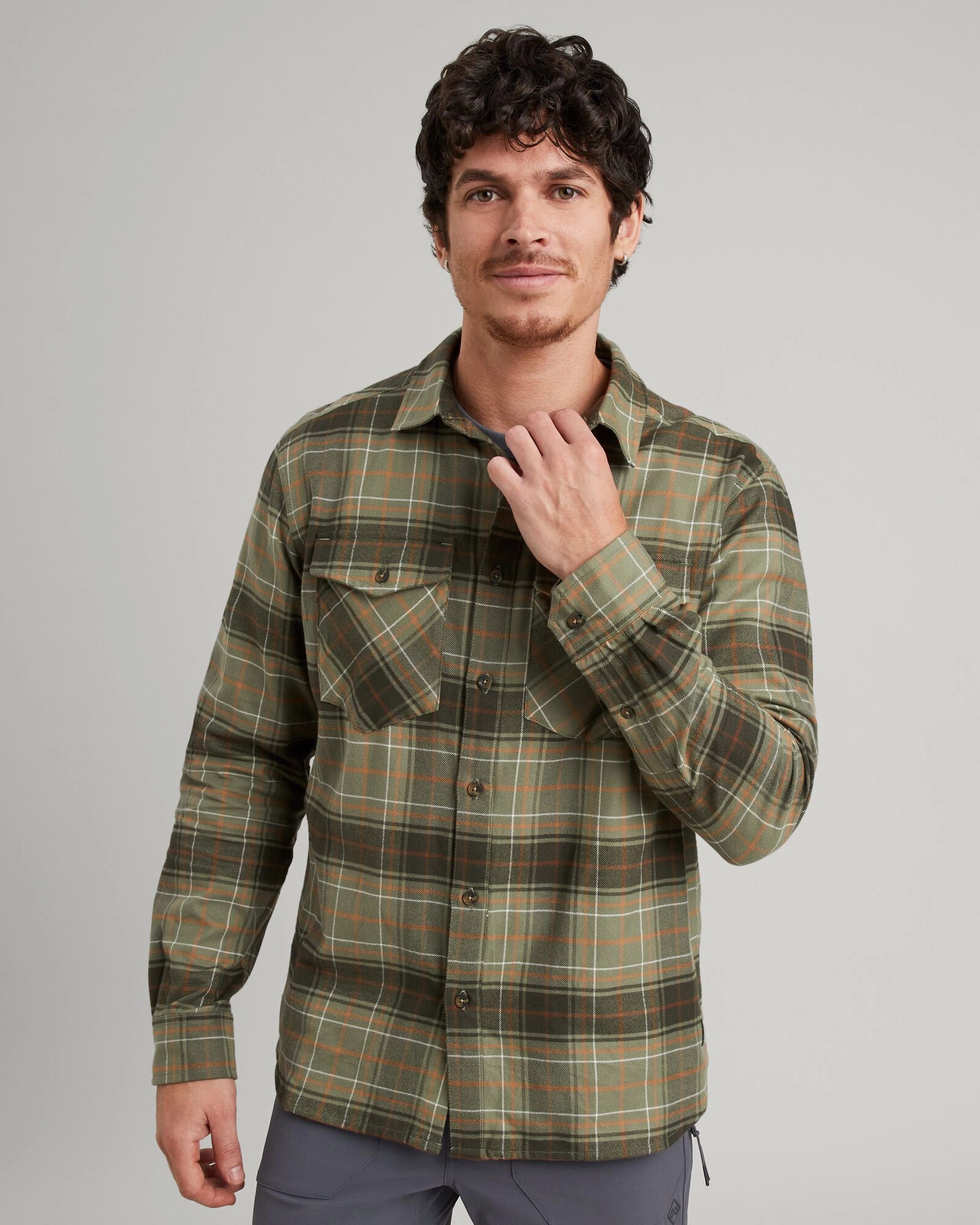 Polished Finish Limited Edition Men's Carrillon HF Long Sleeve Shirt - Beech/Canvas Check